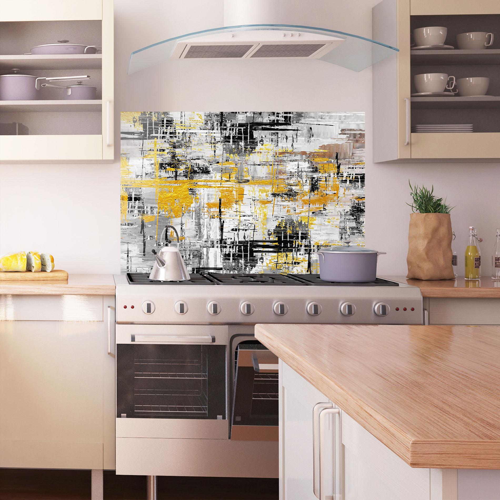 Konyhai üveg hátfal Abstract Mix Color mockup 1