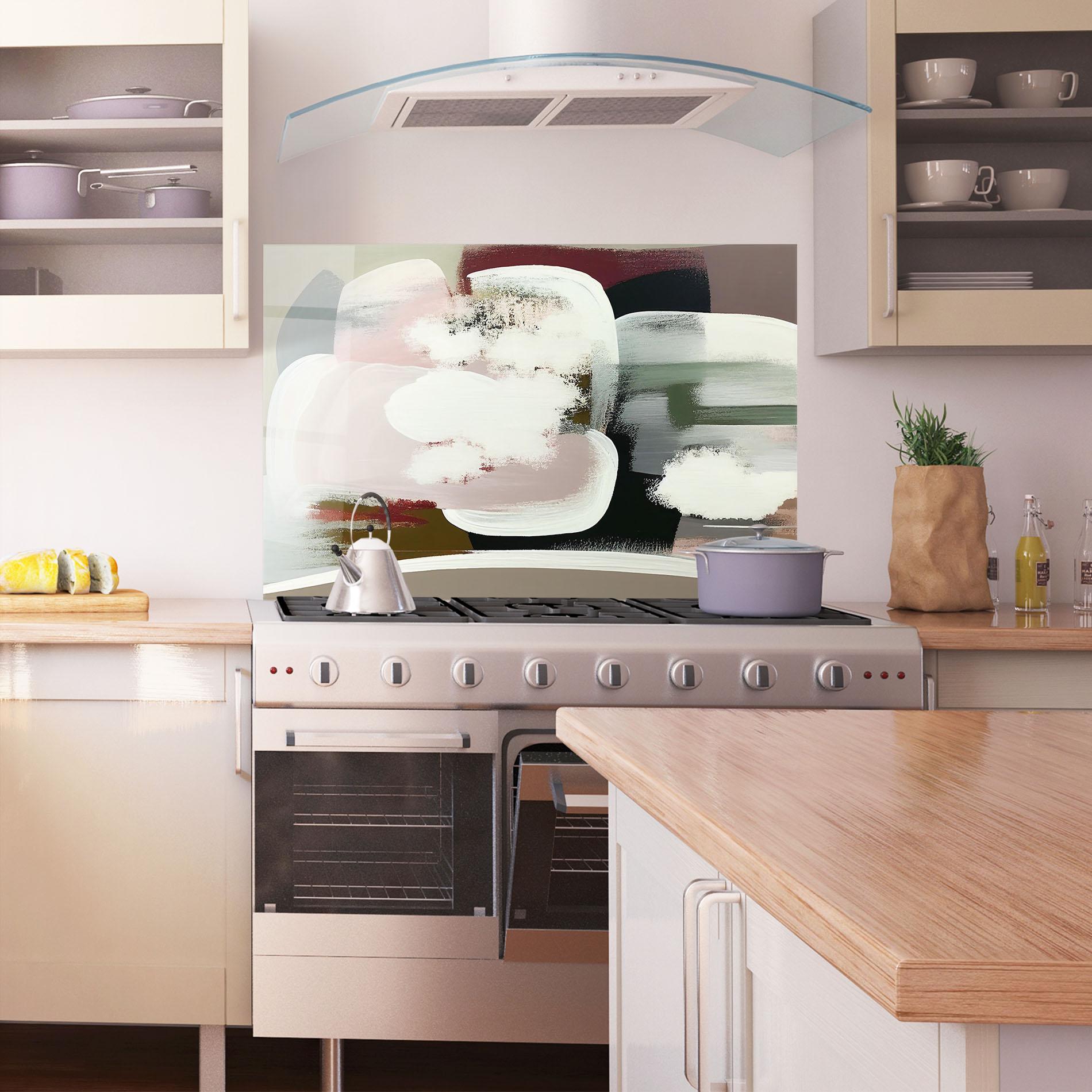 Konyhai üveg hátfal Abstract White Clouds mockup 1