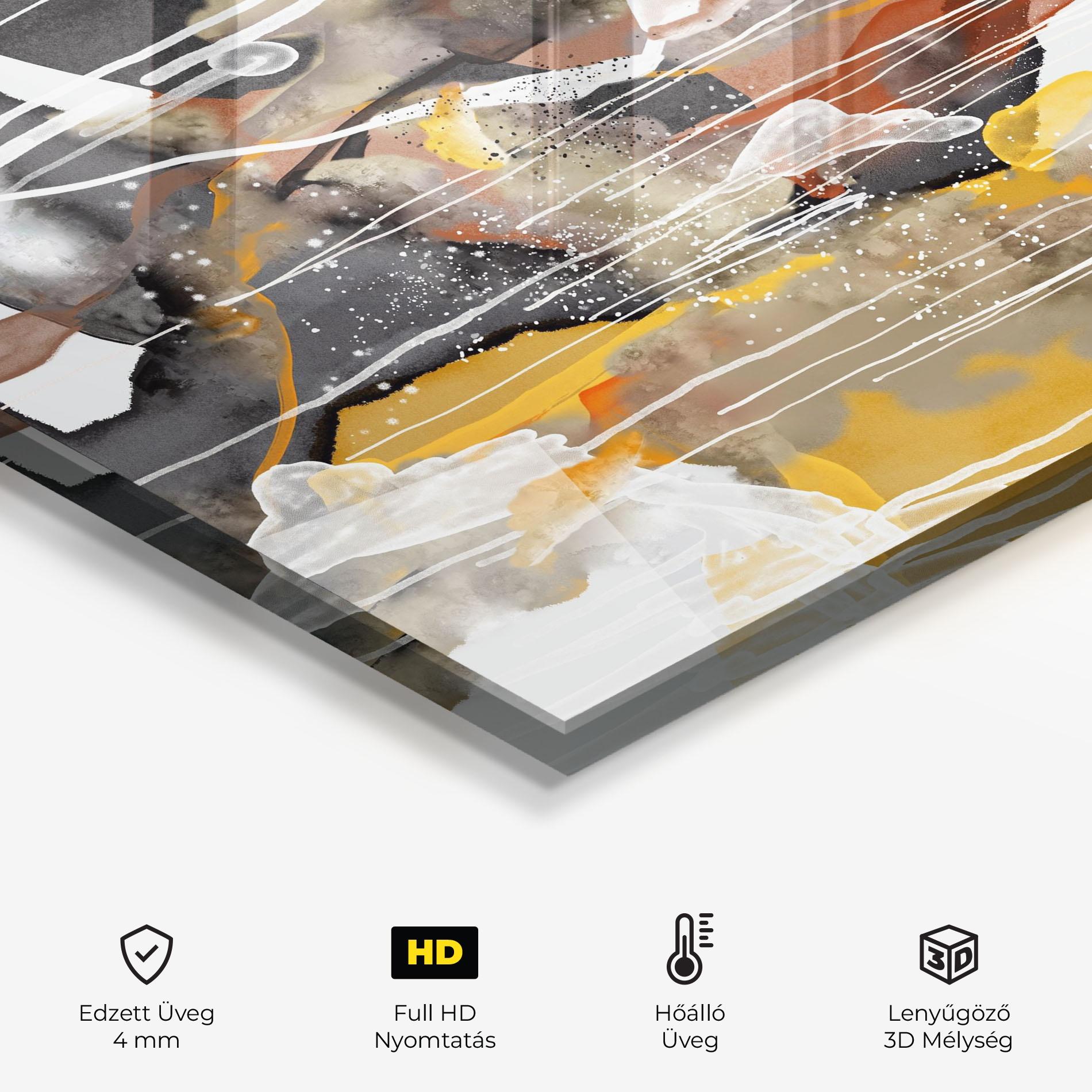 Konyhai üveg hátfal Abstract Water Colors mockup 2