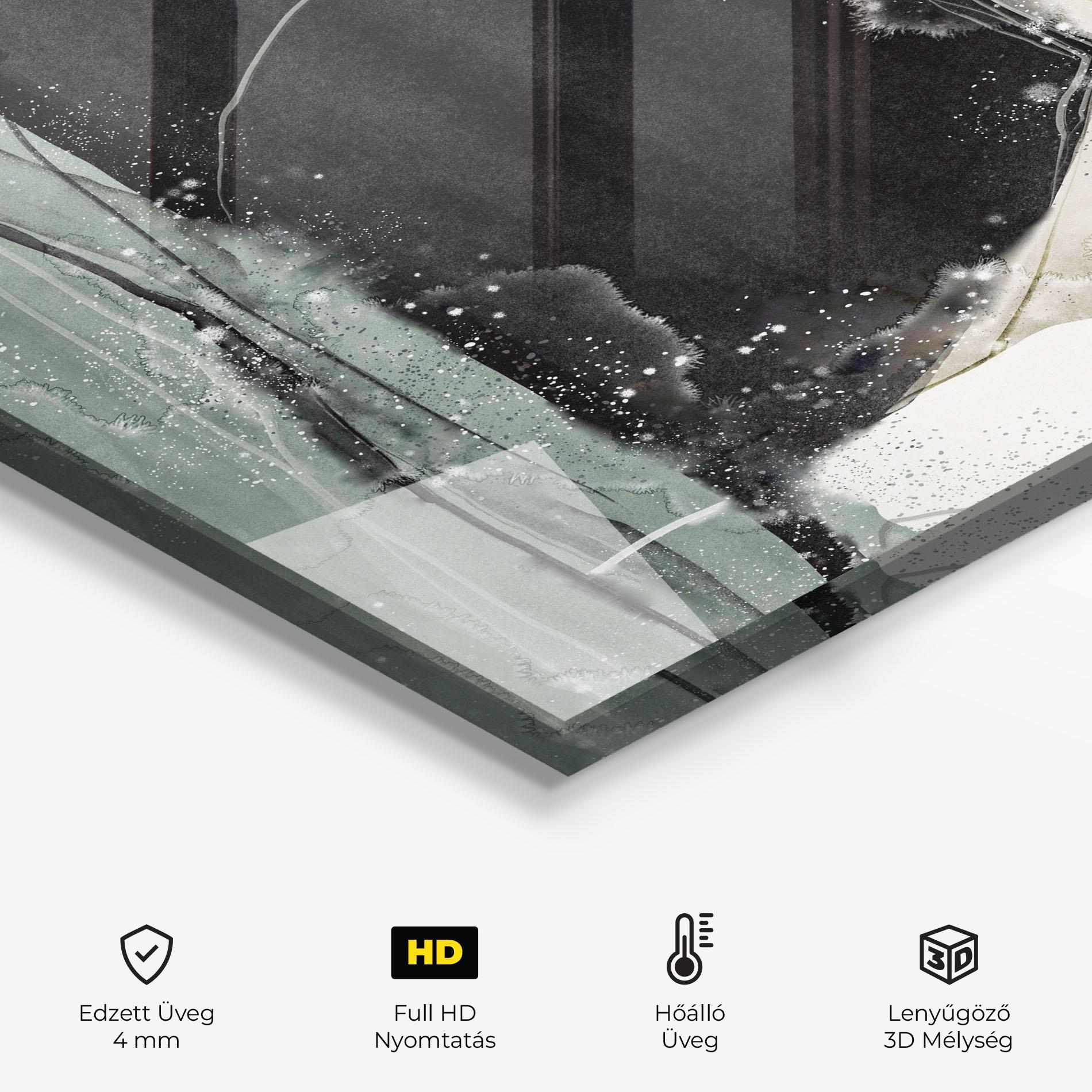 Konyhai üveg hátfal Beautiful White Drops mockup 2