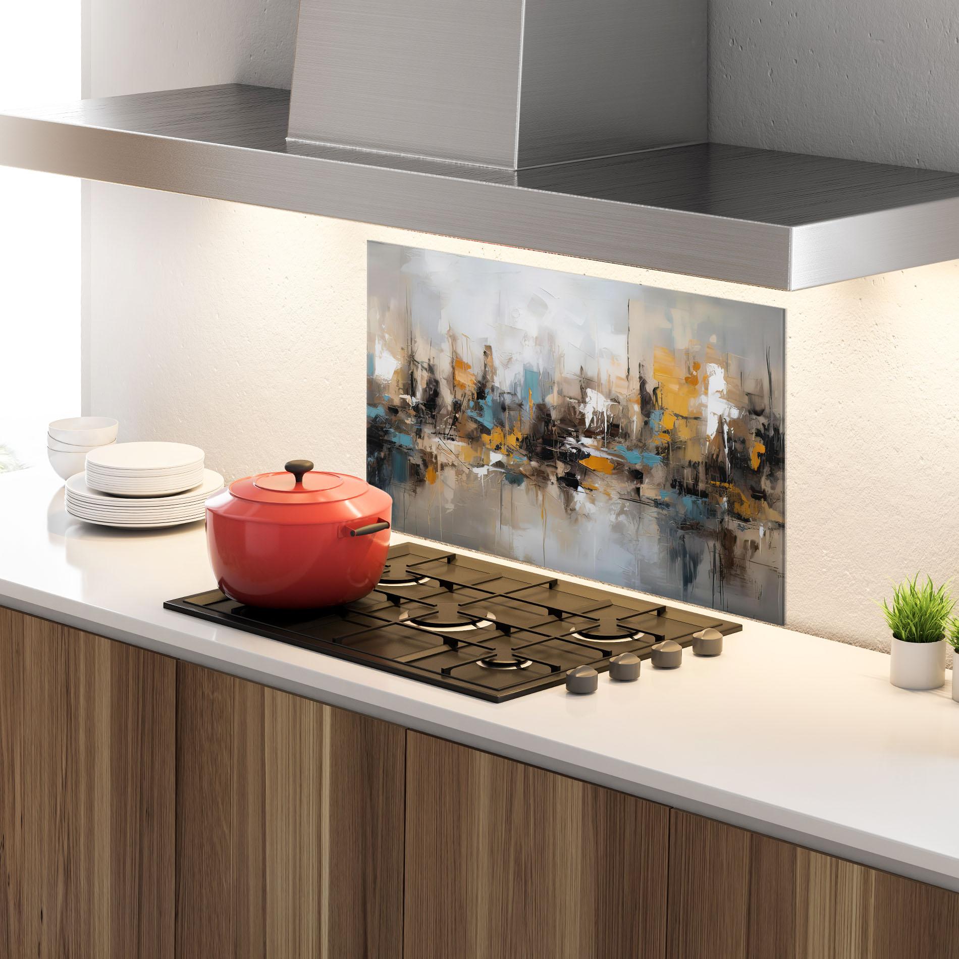 Konyhai üveg hátfal Abstract Los Angeles mockup 4