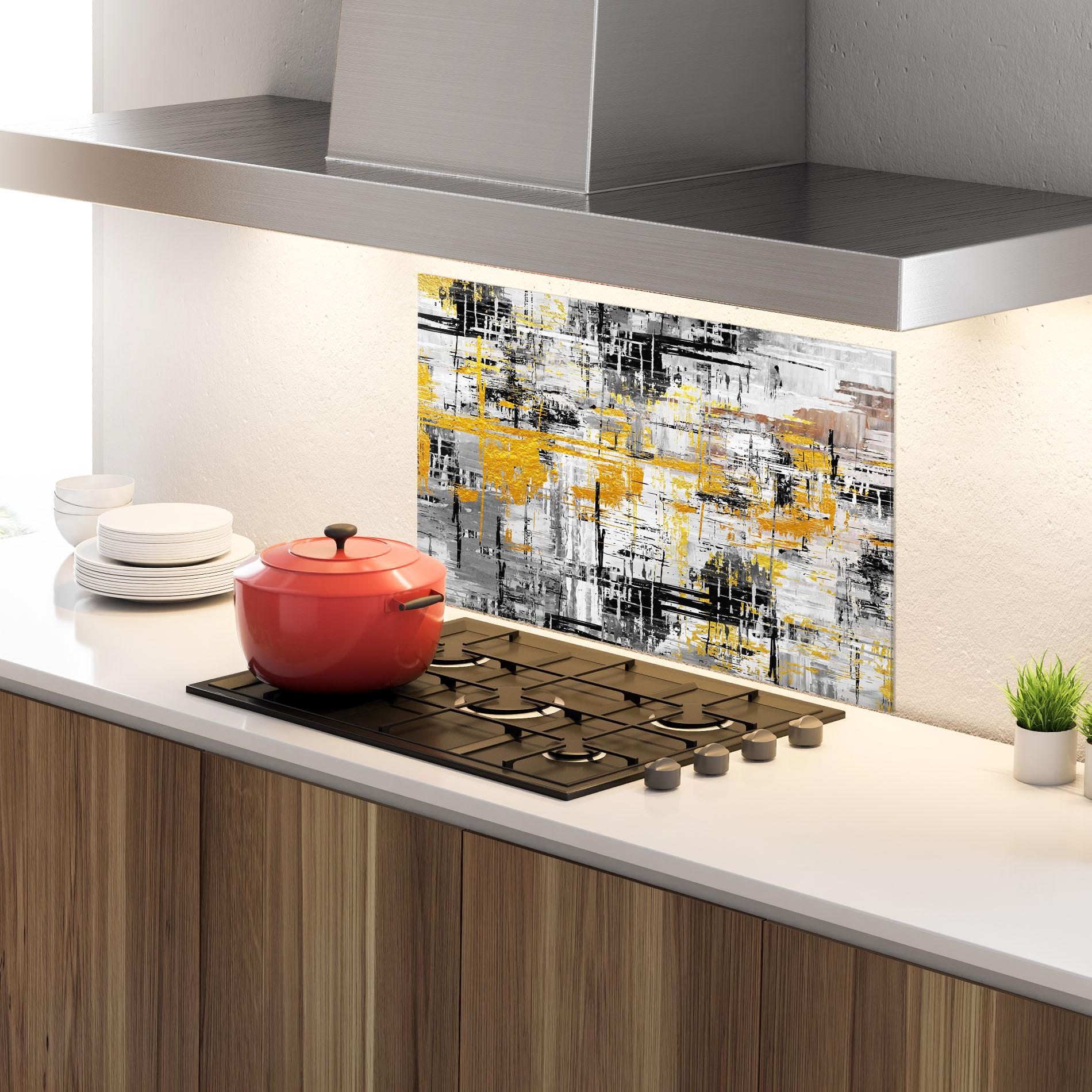 Konyhai üveg hátfal Abstract Mix Color mockup 4