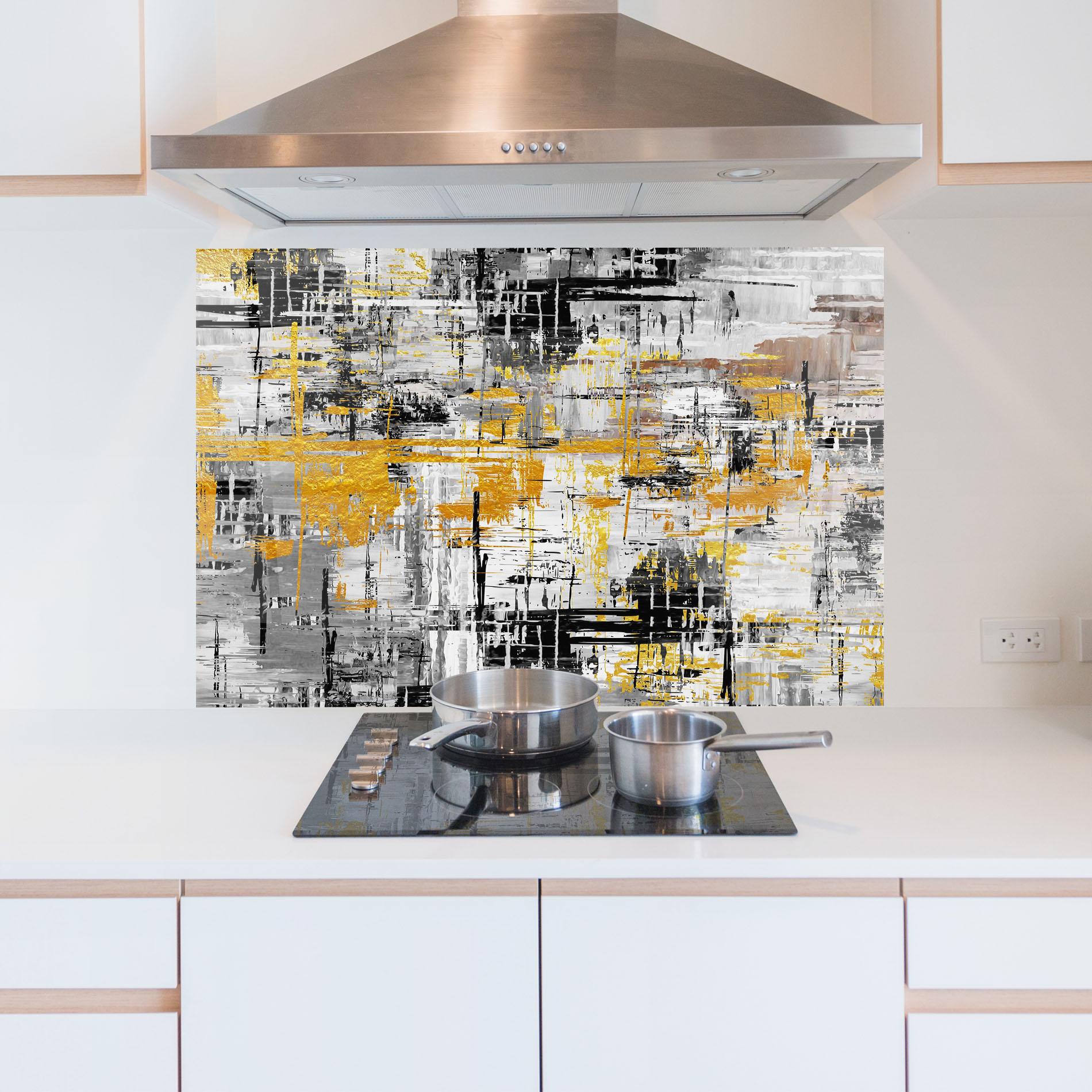 Konyhai üveg hátfal Abstract Mix Color mockup 5