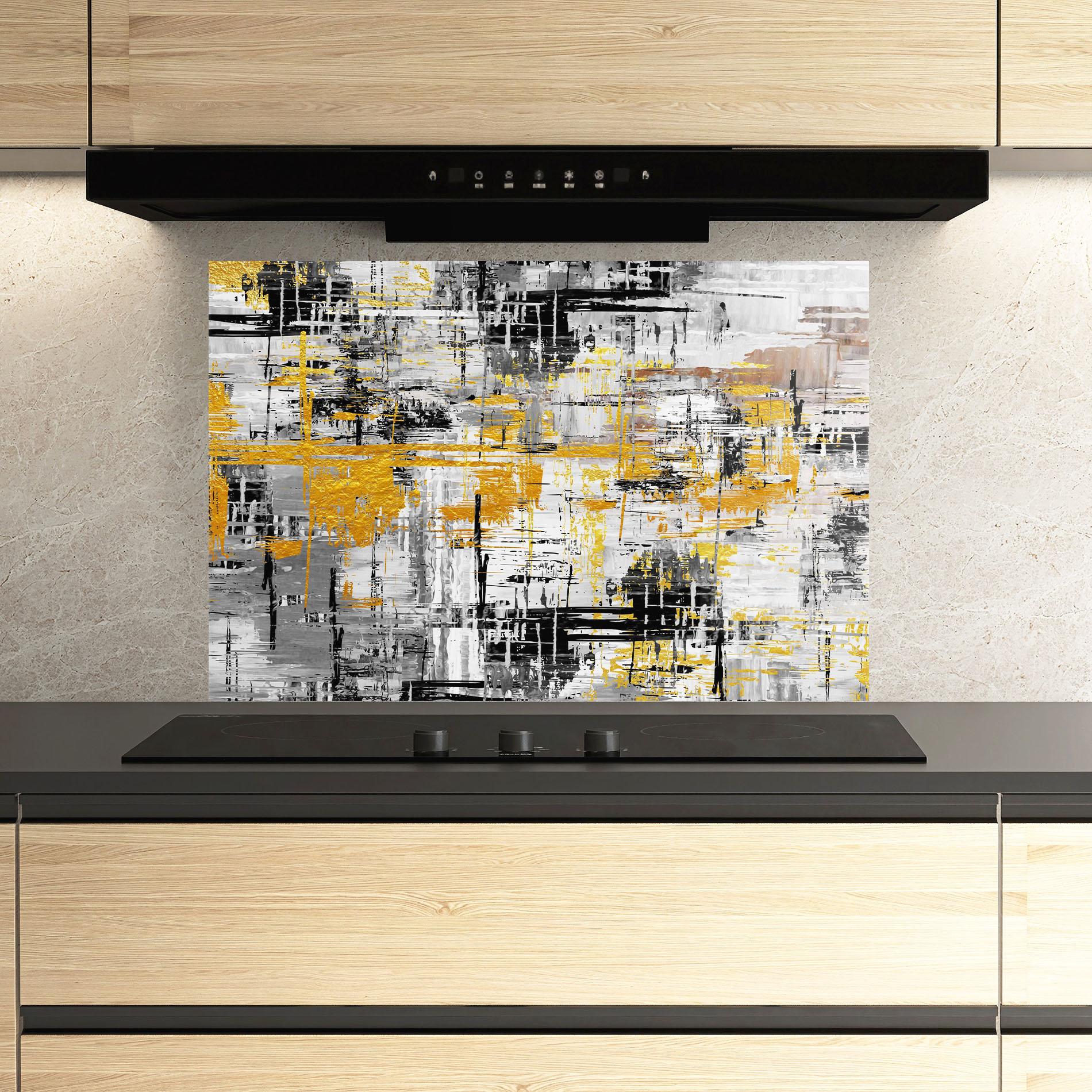 Konyhai üveg hátfal Abstract Mix Color mockup 3