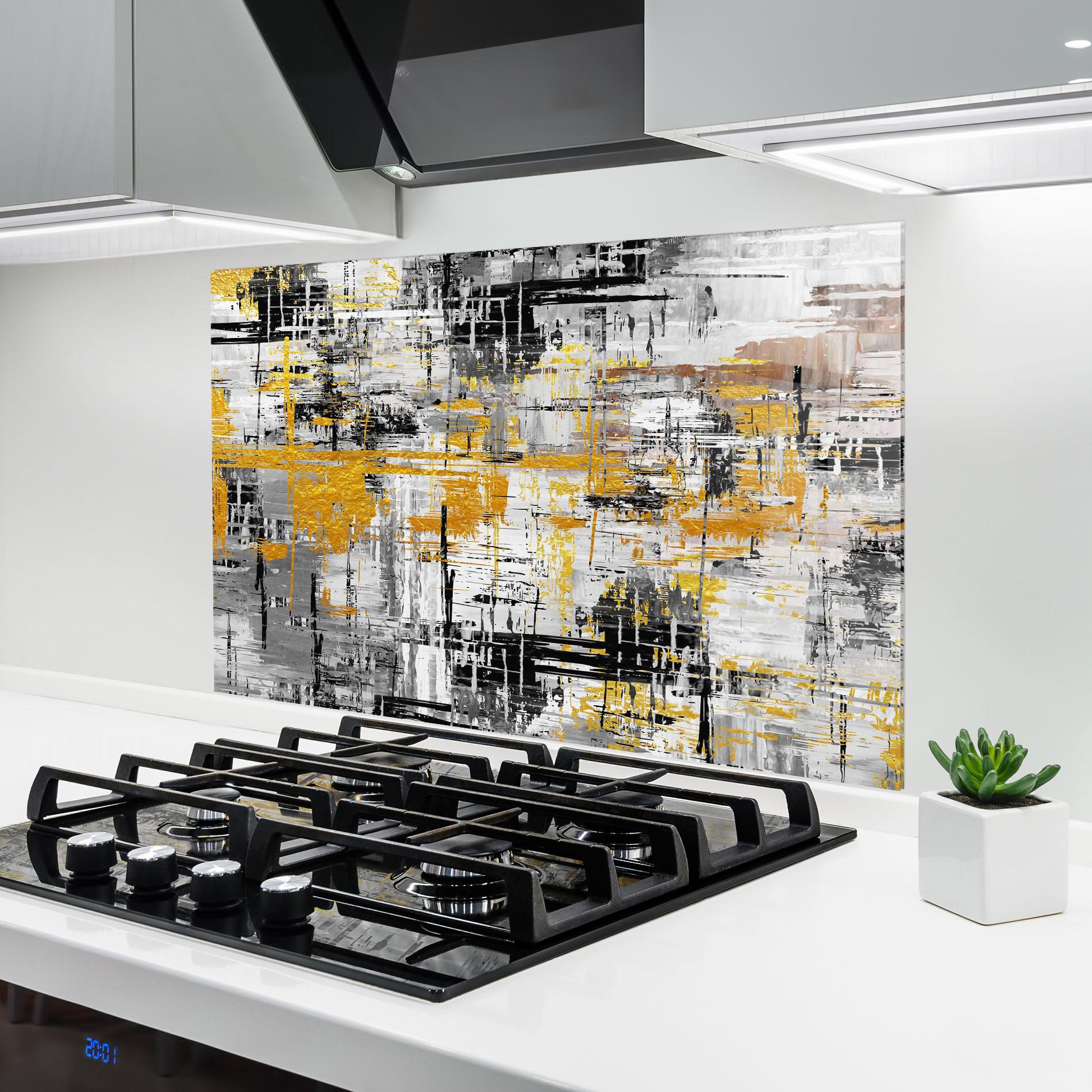 Konyhai üveg hátfal Abstract Mix Color mockup 6