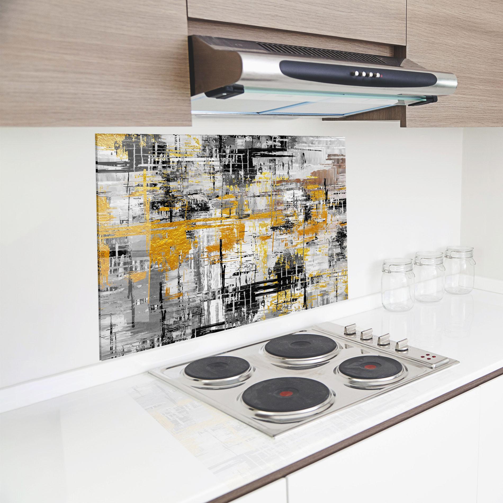 Konyhai üveg hátfal Abstract Mix Color mockup 8