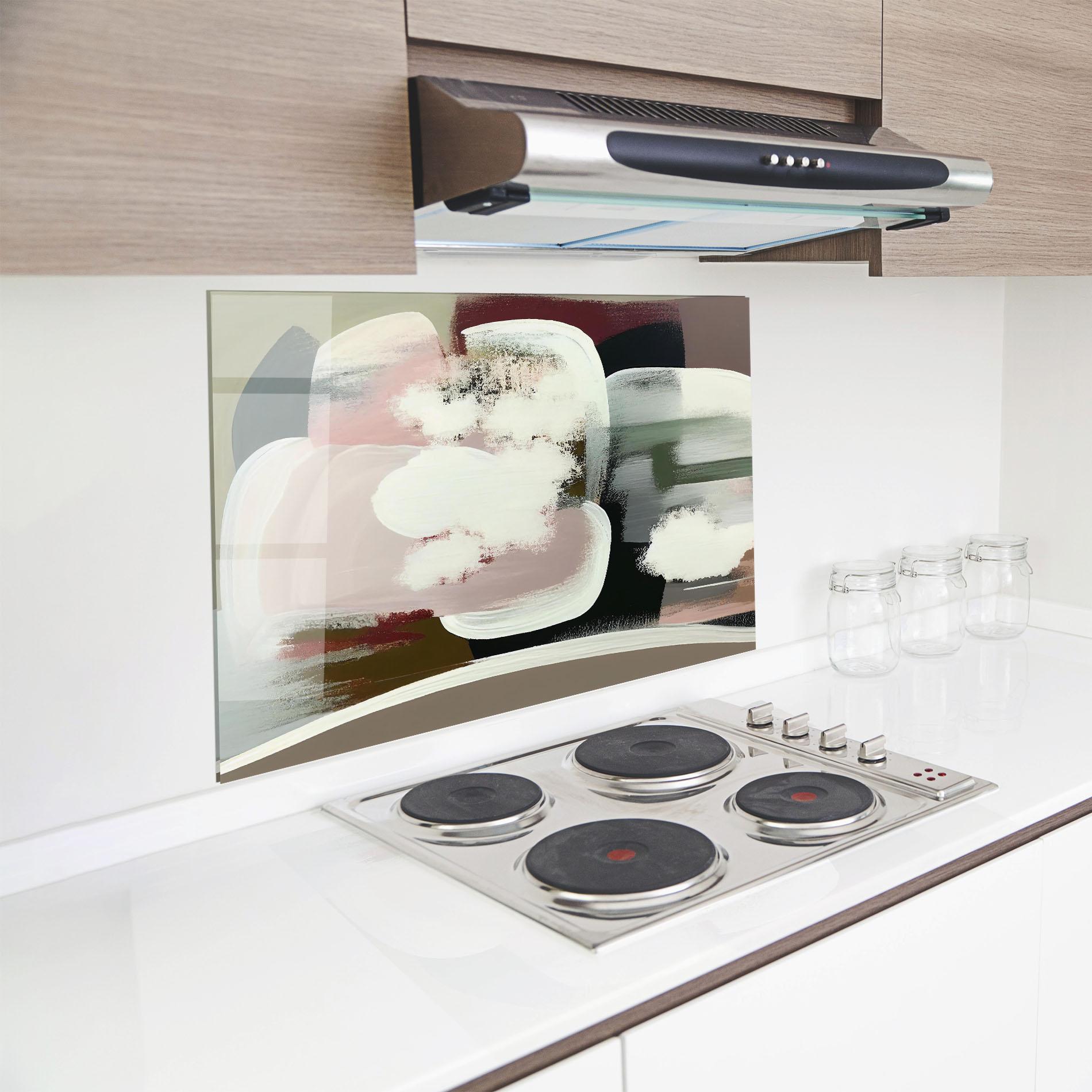 Konyhai üveg hátfal Abstract White Clouds mockup 8