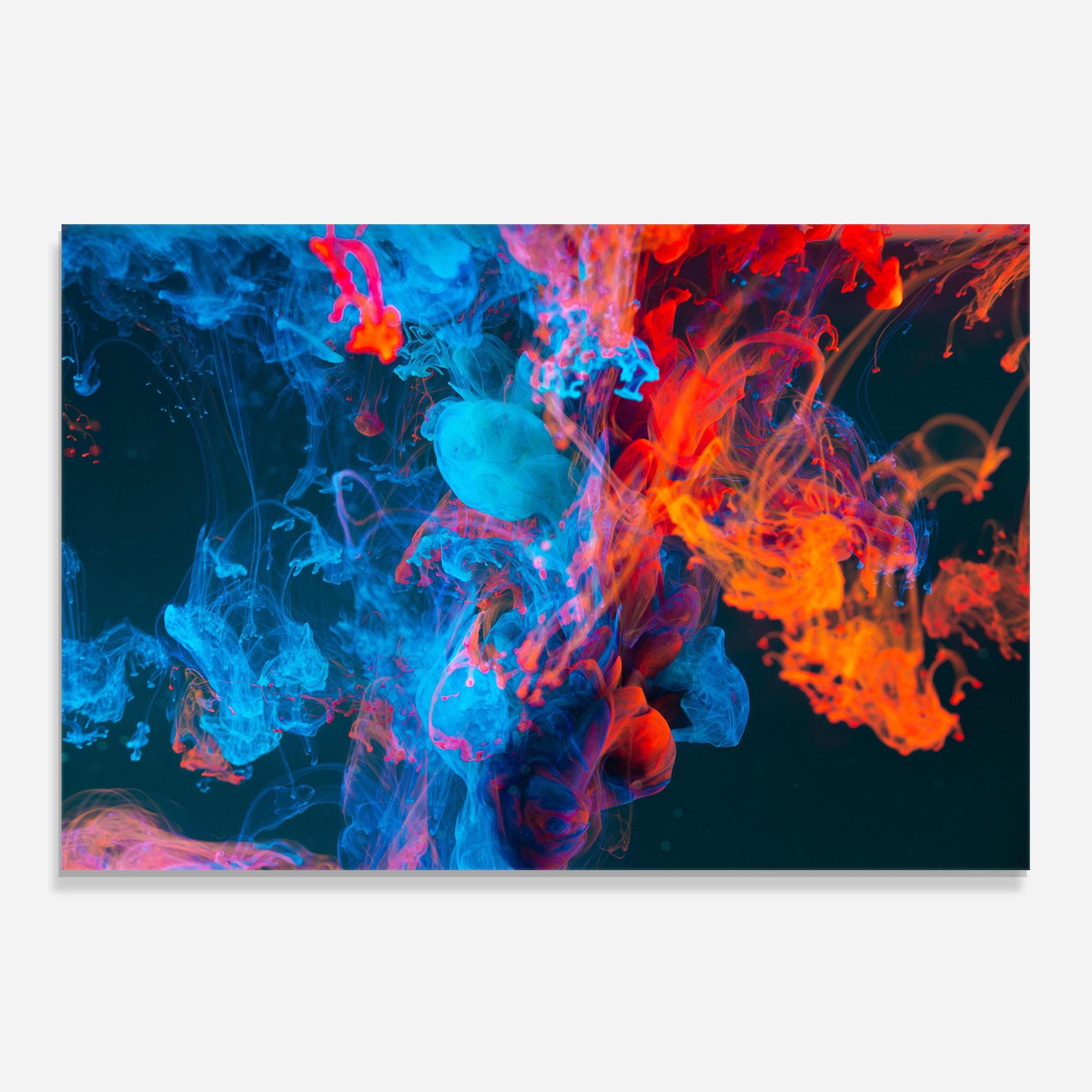 Konyhai üveg hátfal Abstract Blue And Red mockup 0