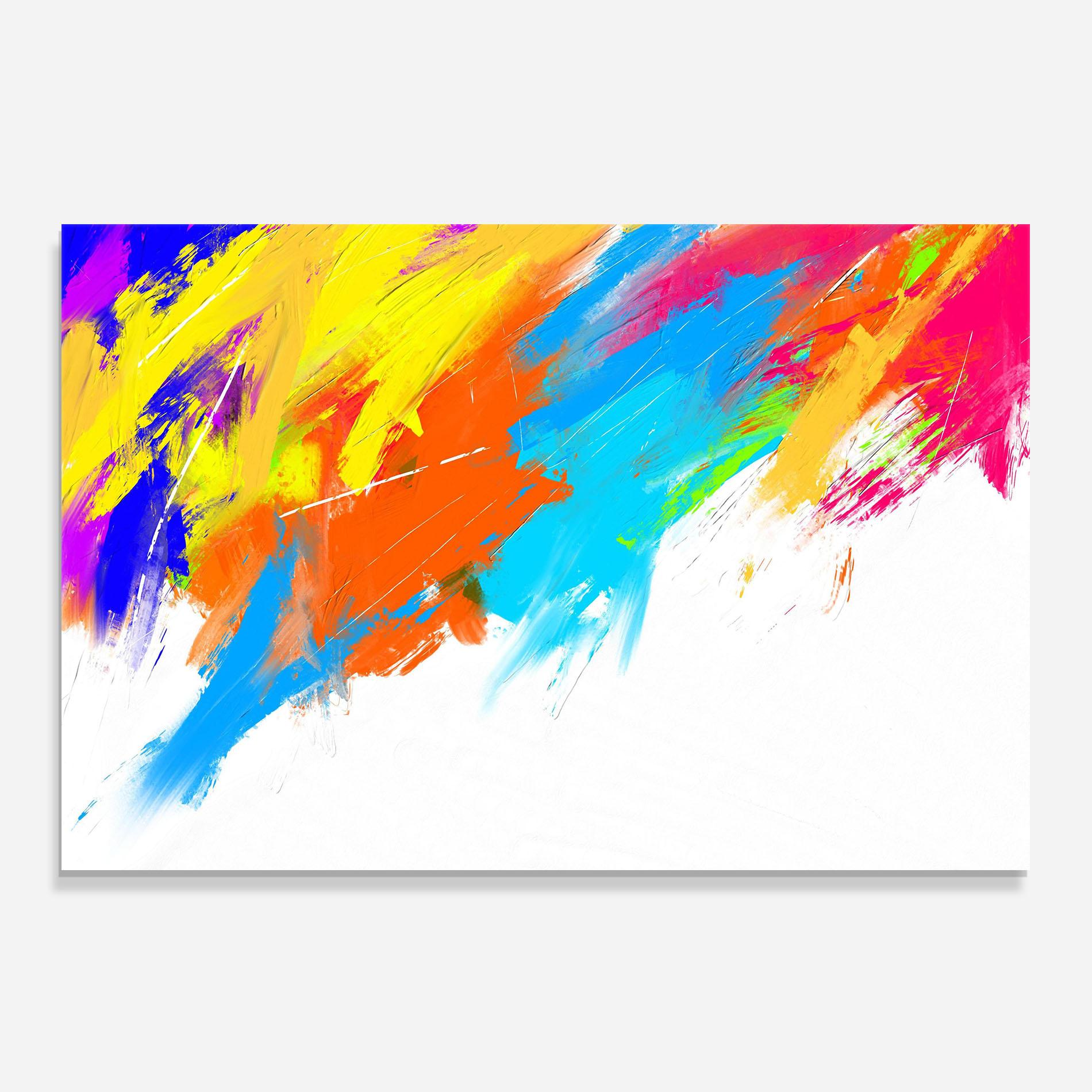 Konyhai üveg hátfal Abstract Blue Yellow mockup 0