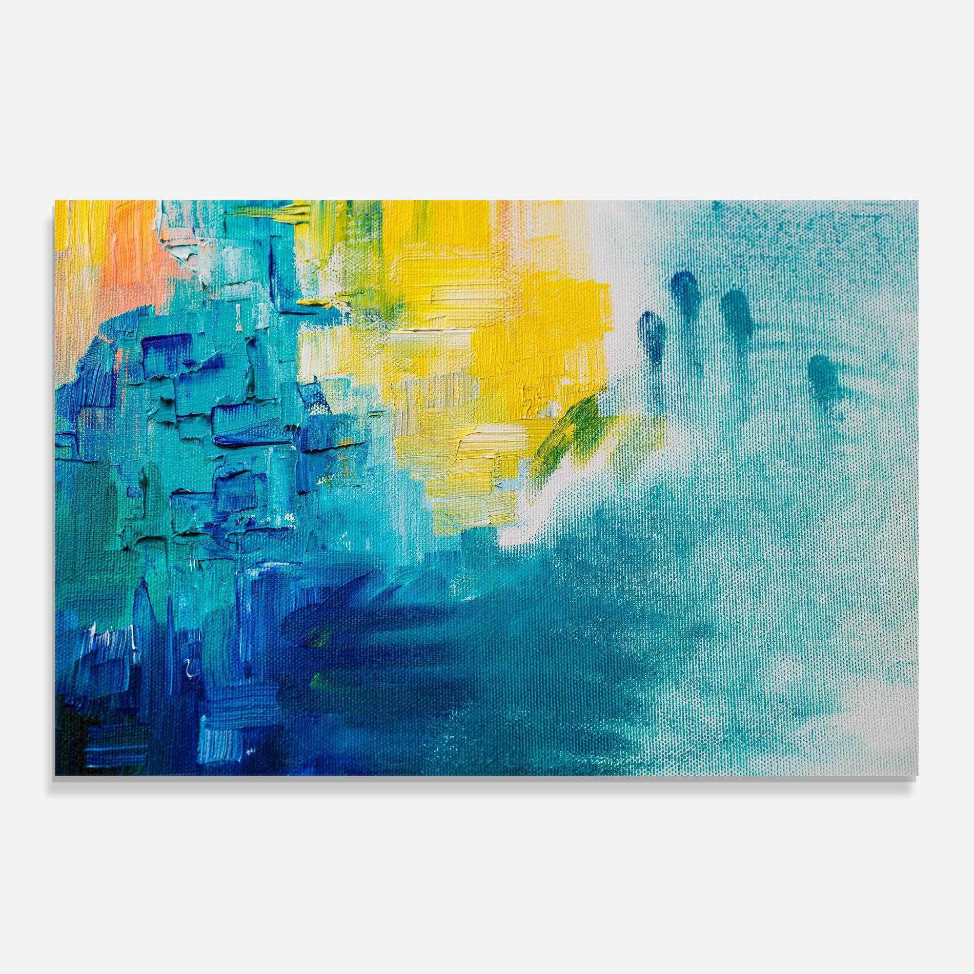 Konyhai üveg hátfal Blue Hand Shade mockup 0