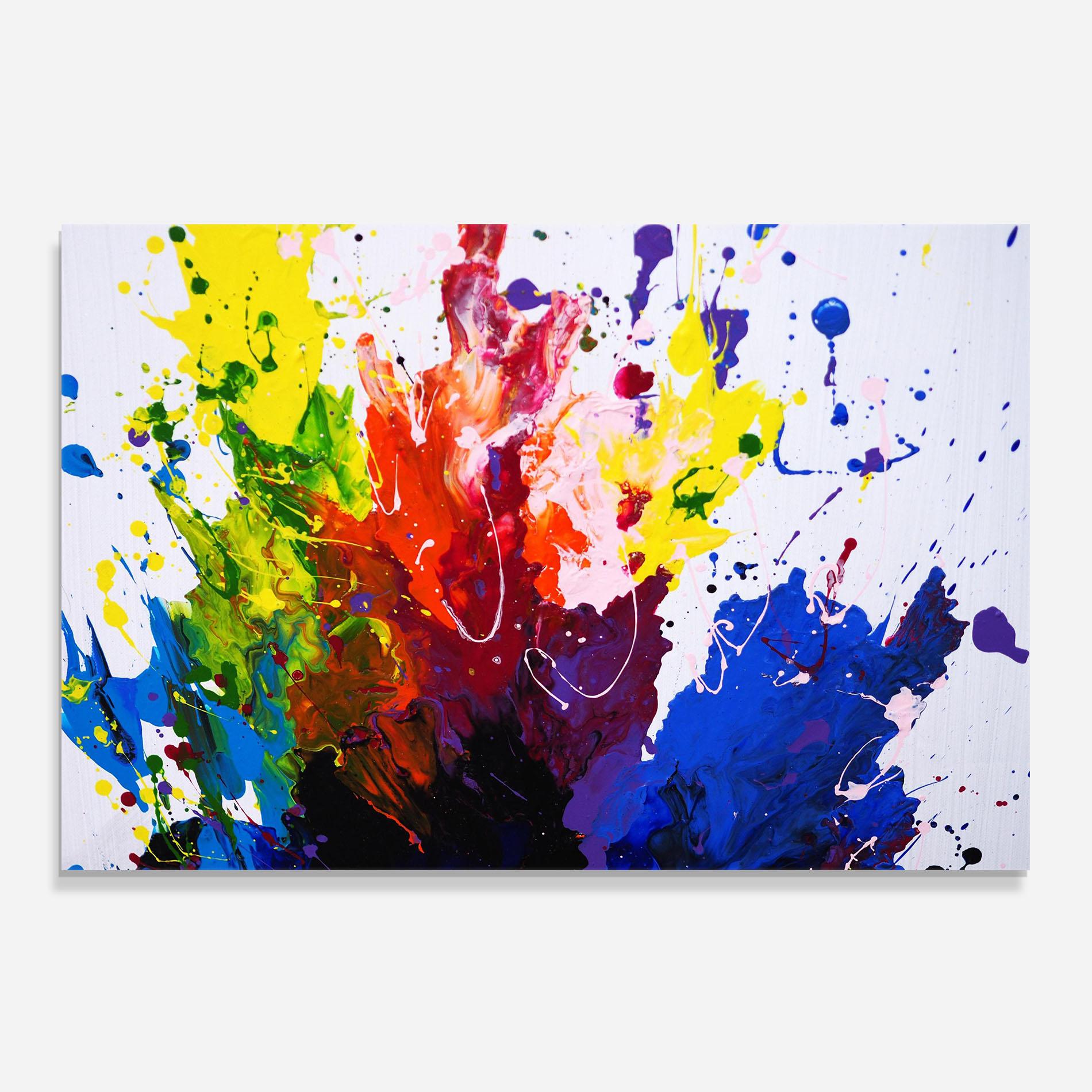 Konyhai üveg hátfal Blue Purple Exploding mockup 0