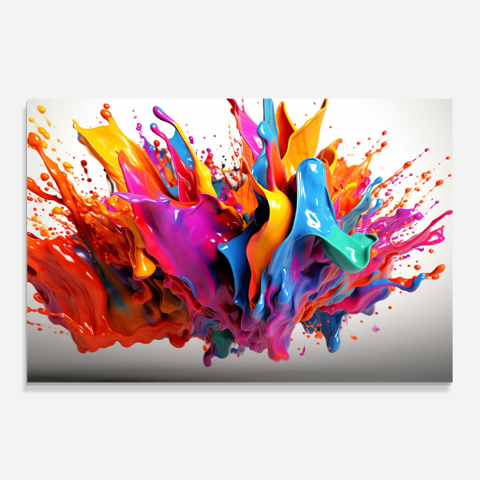 Konyhai üveg hátfal Blue Yellow Splash mockup 0