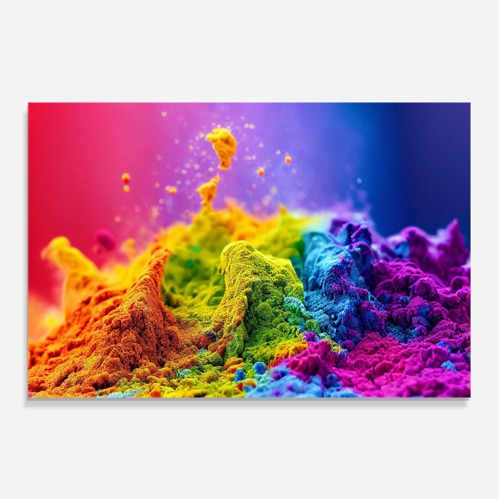 Konyhai üveg hátfal Color Powder Explosion mockup 0