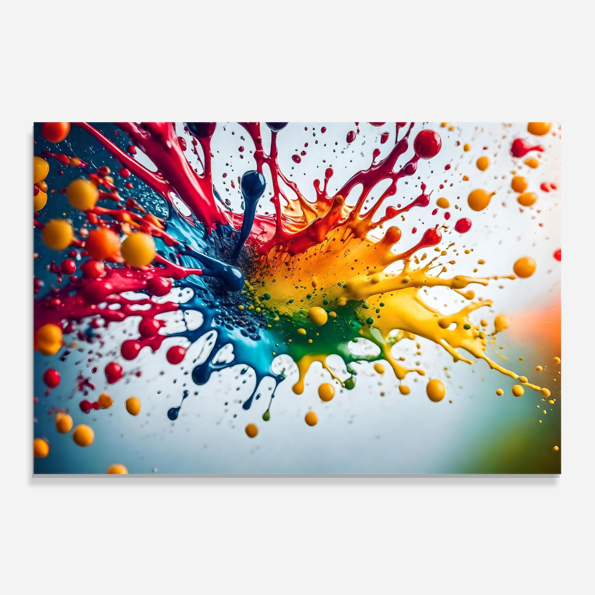 Konyhai üveg hátfal Colorful Splash Rainbow mockup 0