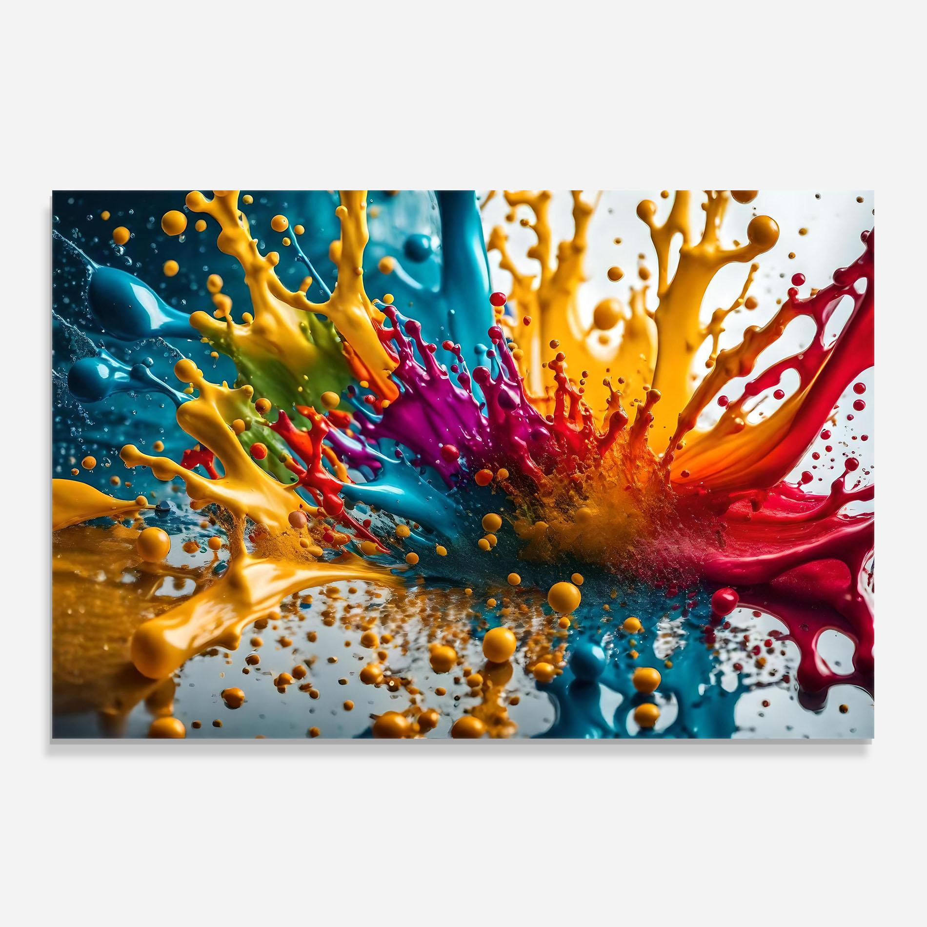 Konyhai üveg hátfal Colorful Water Splash mockup 0