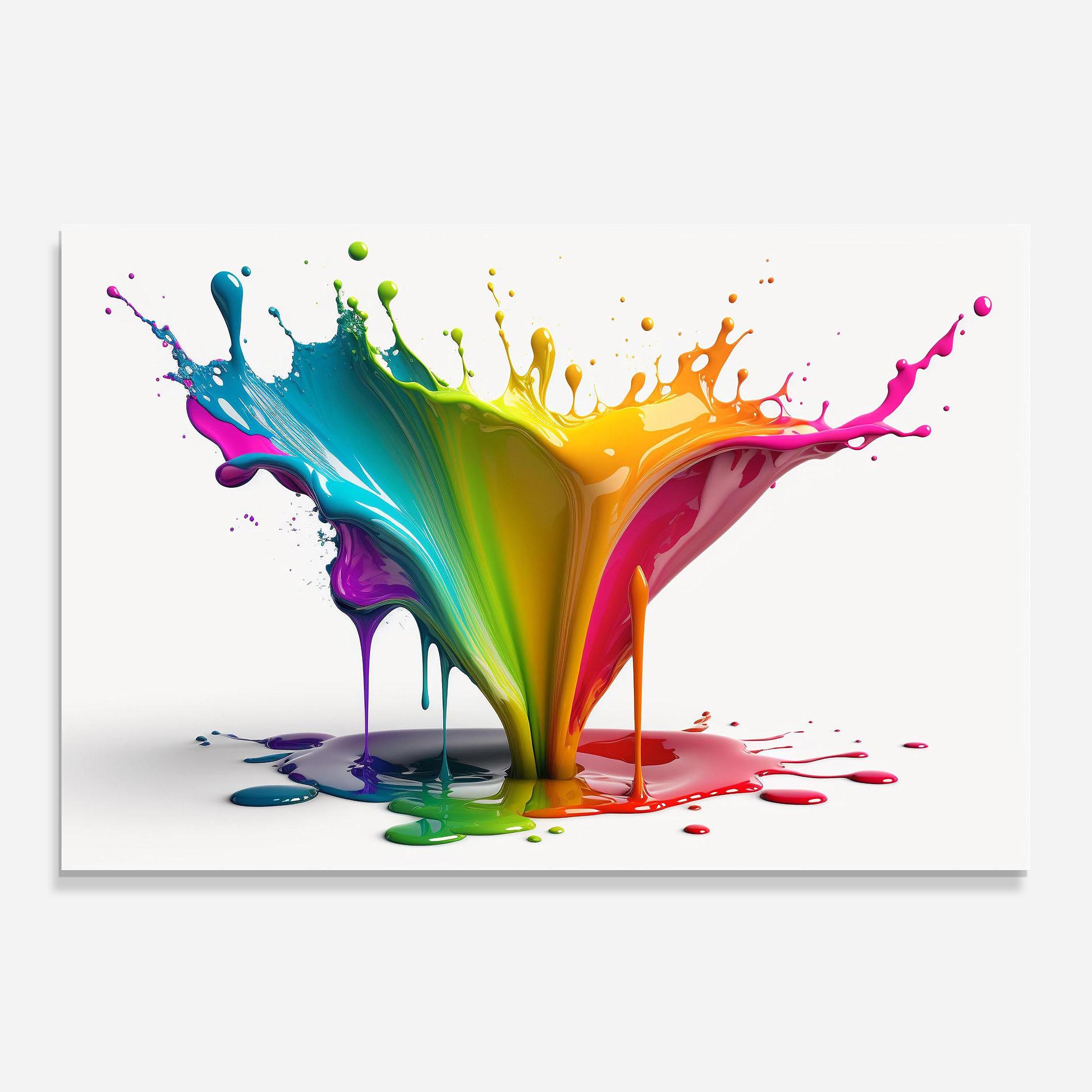 Konyhai üveg hátfal Exploding Yellow Liquid mockup 0