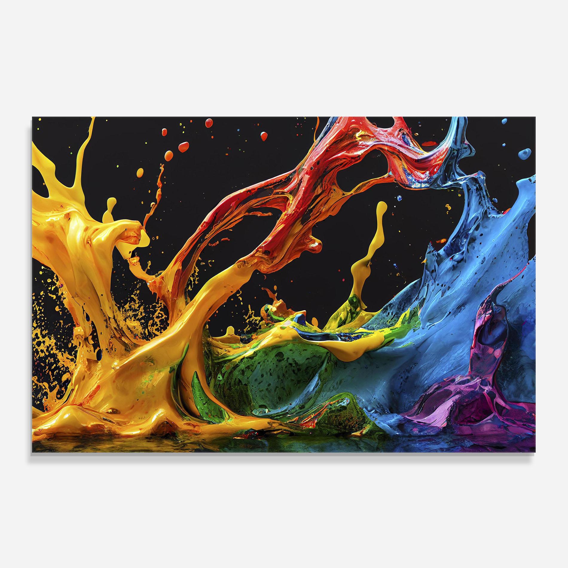 Konyhai üveg hátfal Floating Yellow Splay mockup 0