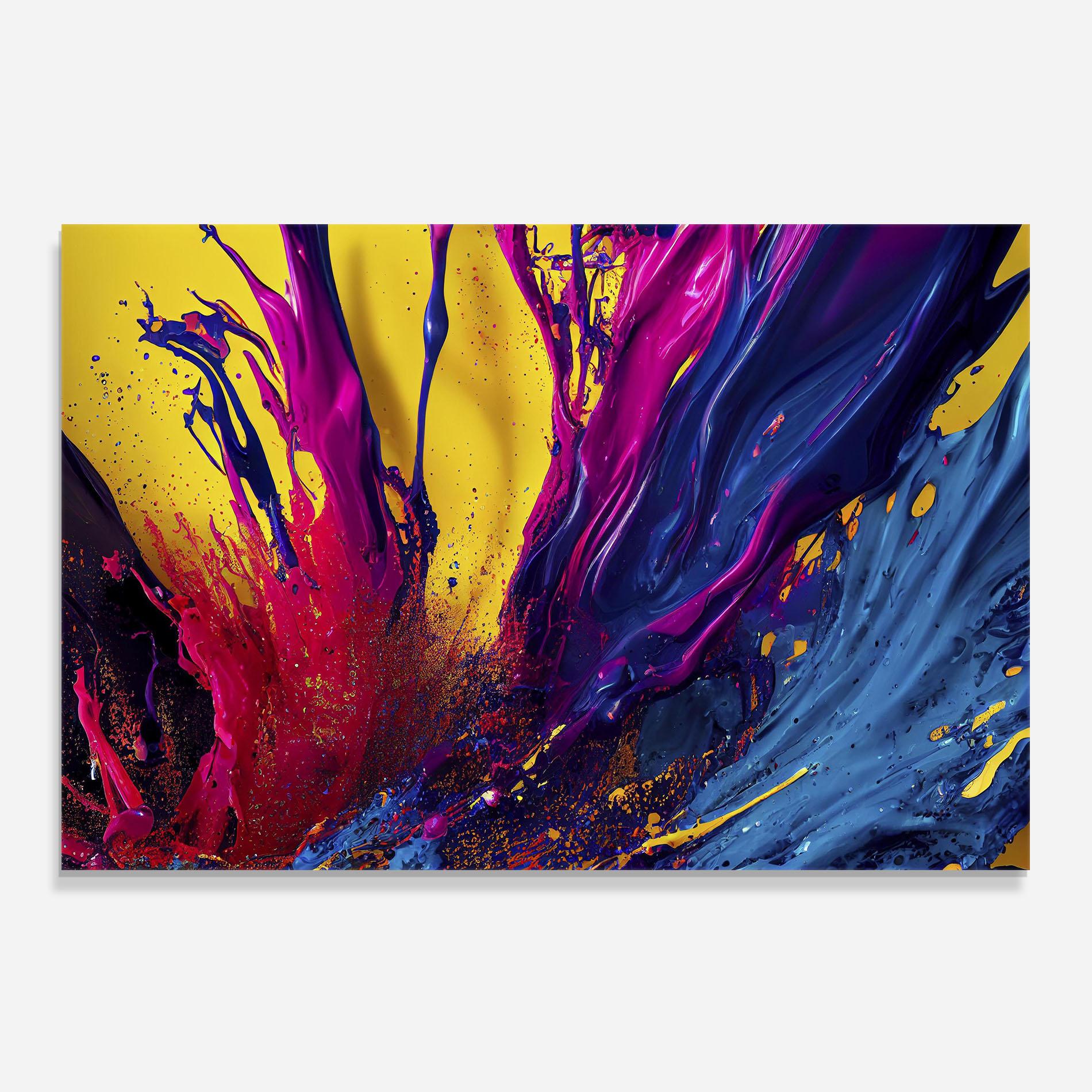 Konyhai üveg hátfal Purple And Blue Splash mockup 0