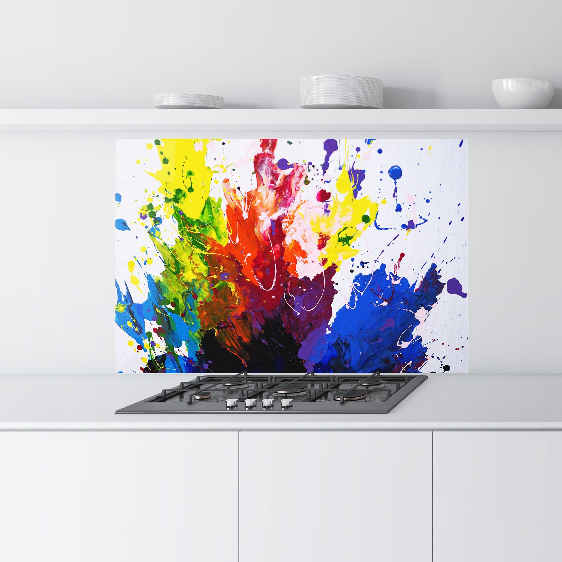 Konyhai üveg hátfal Blue Purple Exploding mockup 9