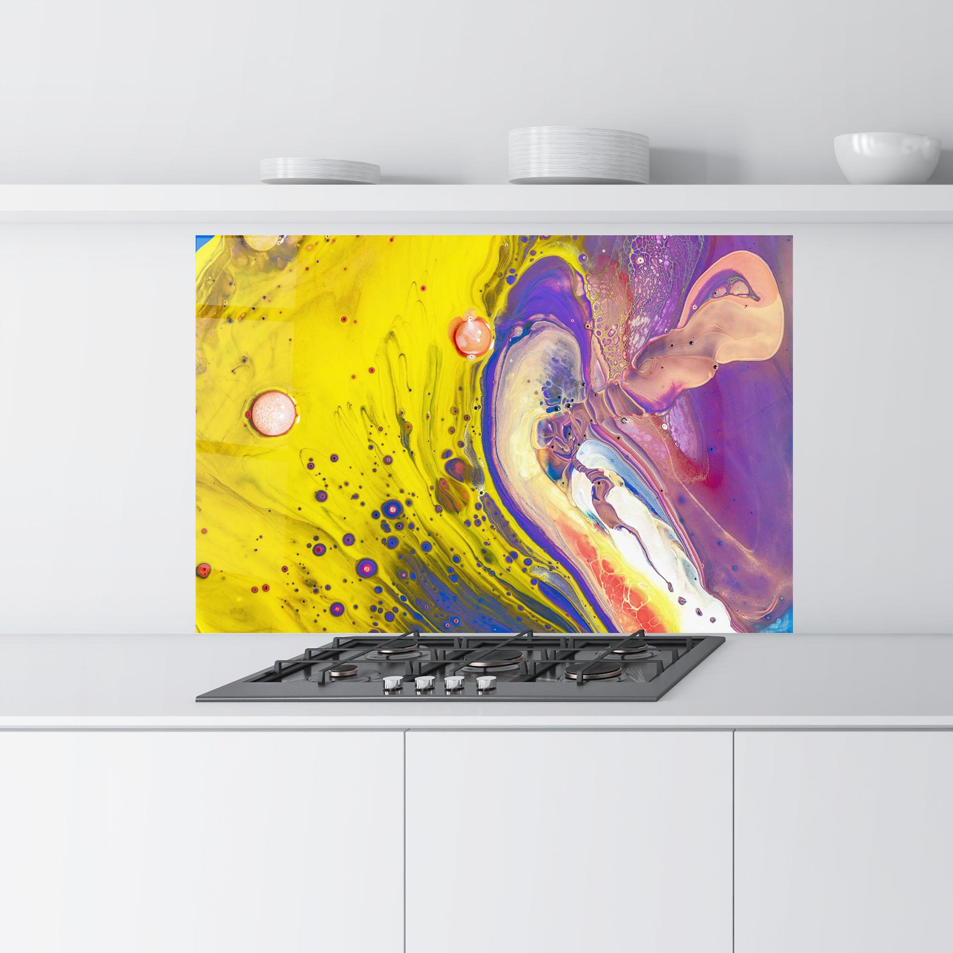 Konyhai üveg hátfal Colorful Liquid Marble mockup 9