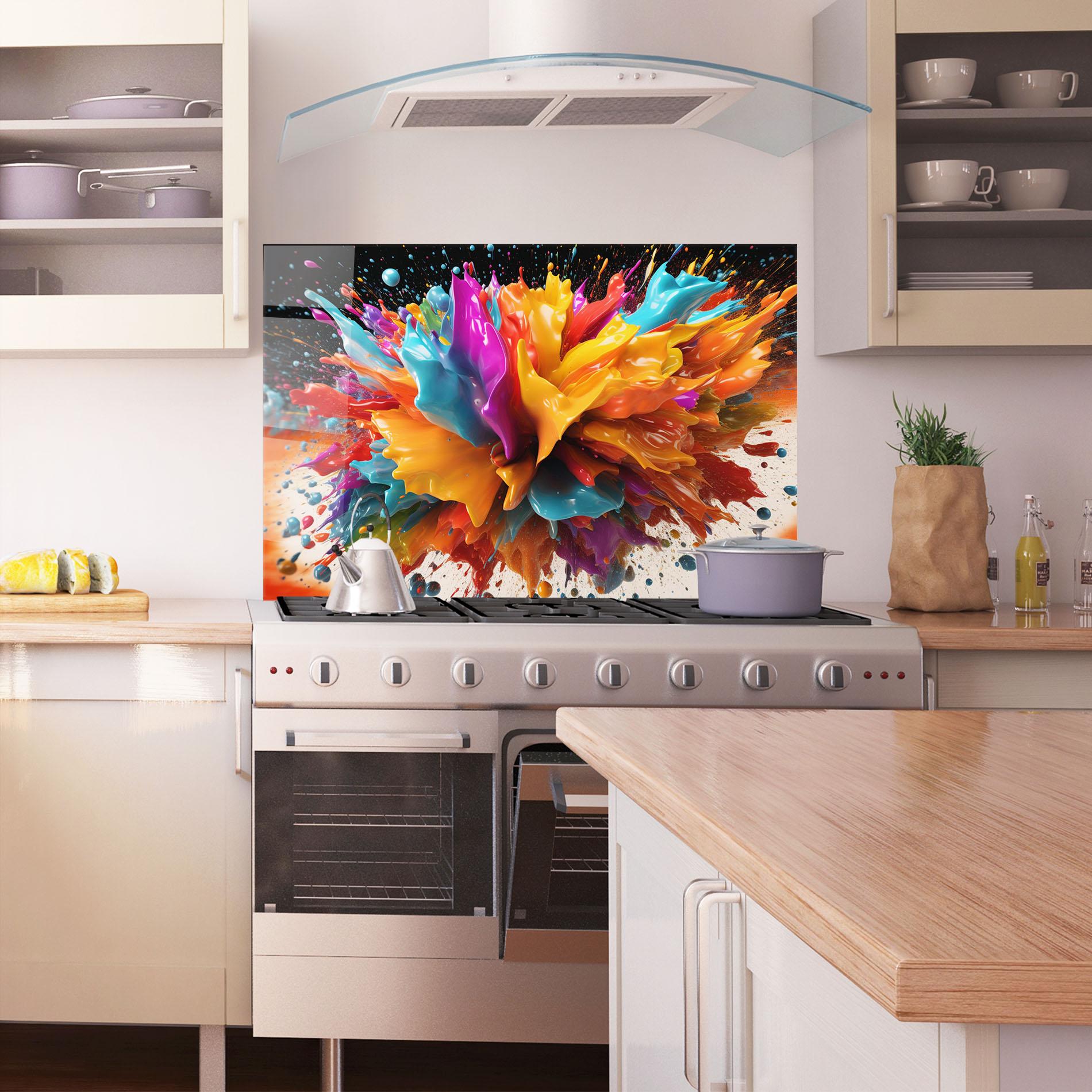 Konyhai üveg hátfal Abstract Splash mockup 1