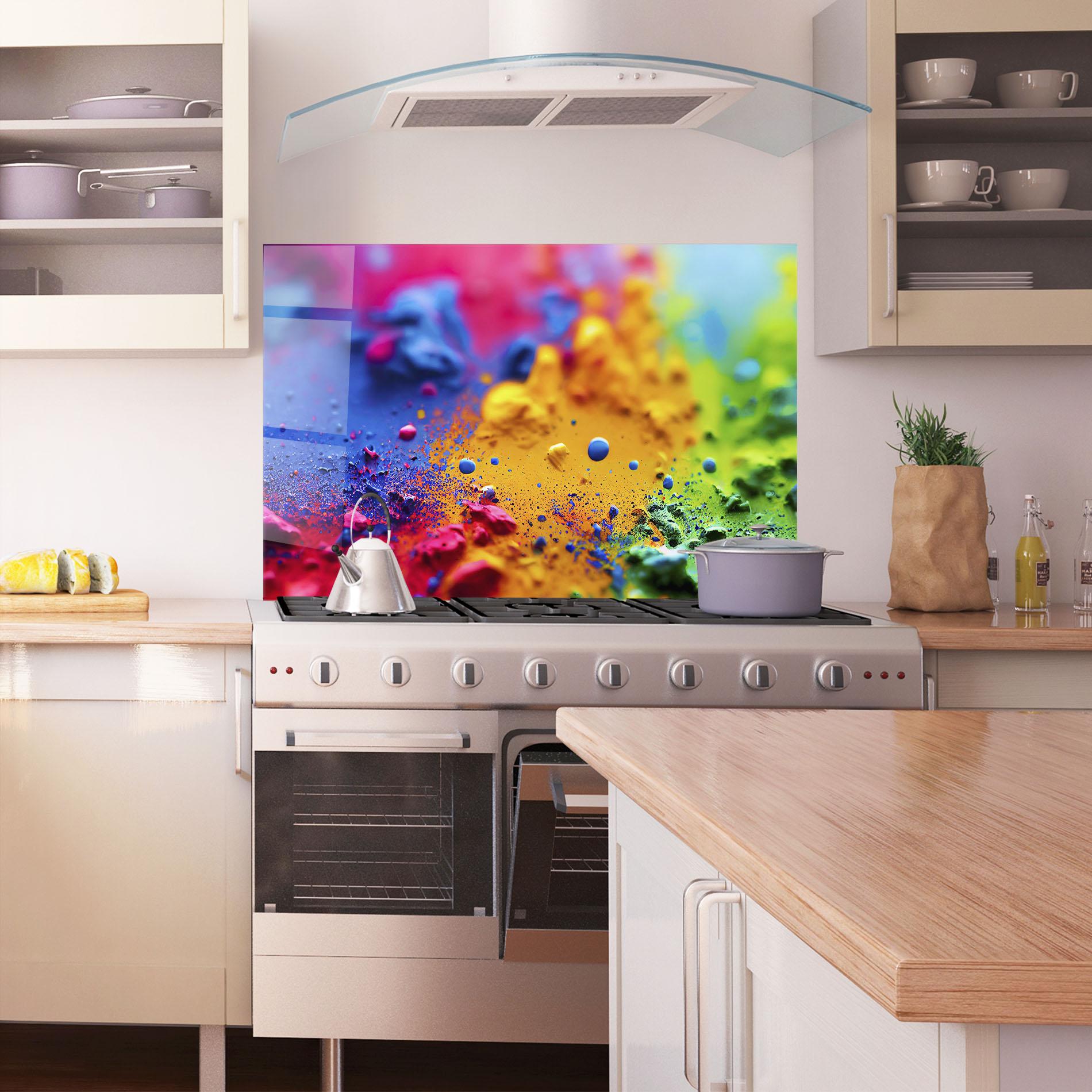 Konyhai üveg hátfal Acrylic Yellow Texture mockup 1