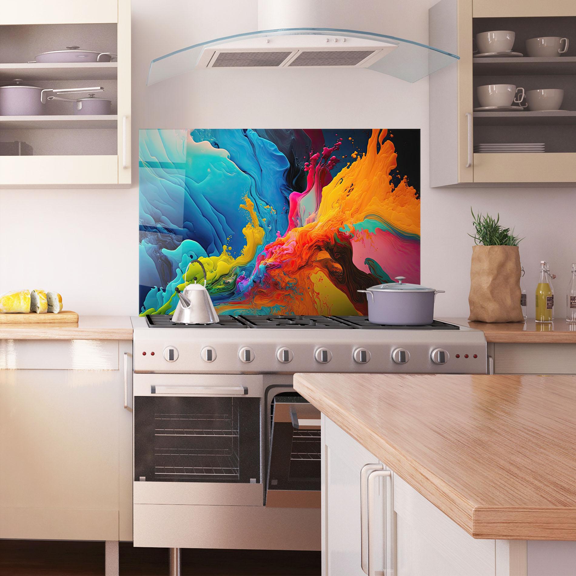 Konyhai üveg hátfal Color Floating mockup 1