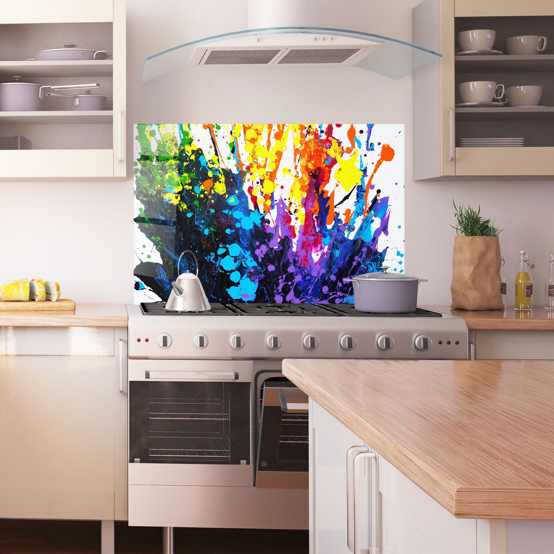 Konyhai üveg hátfal Color Splash 2d mockup 1