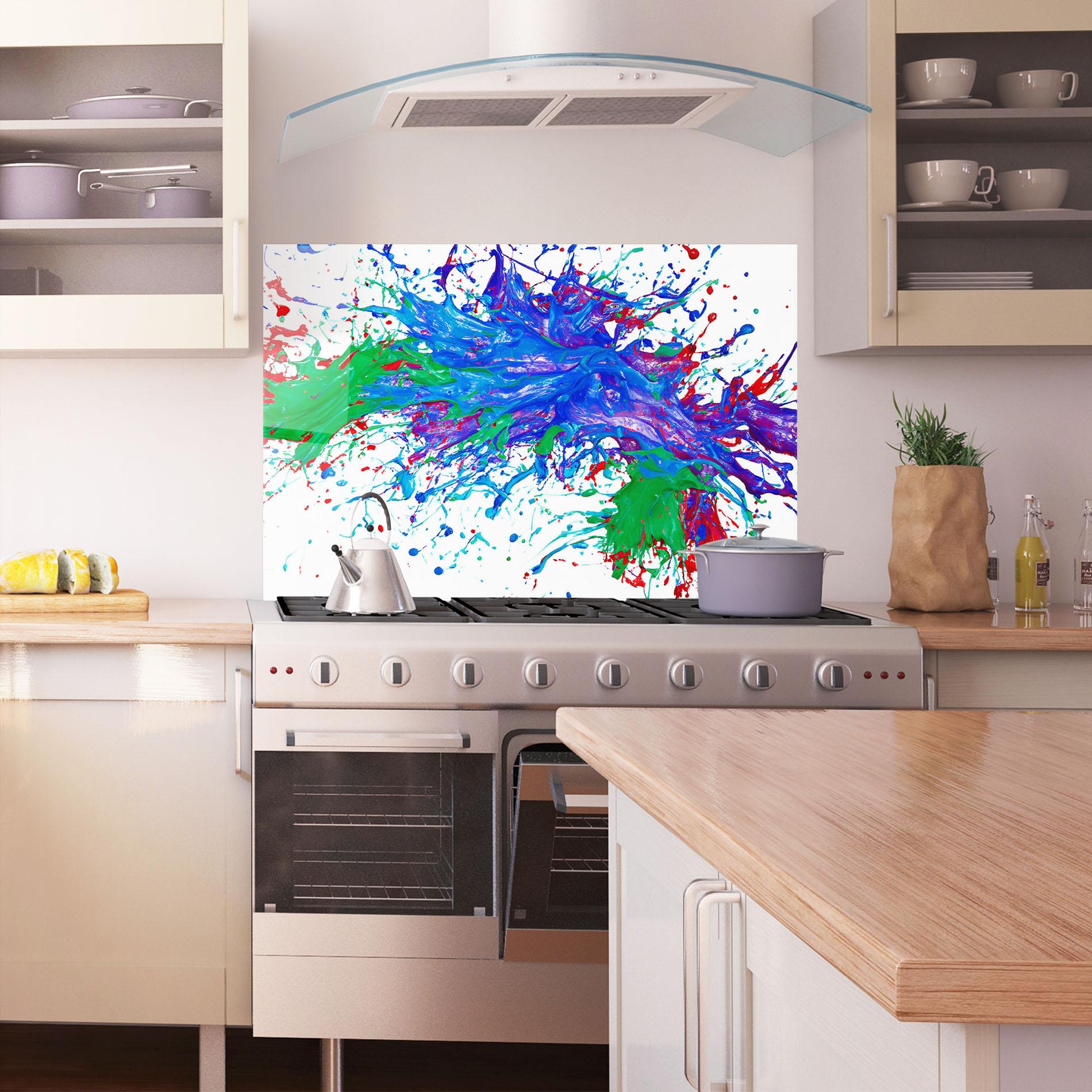 Konyhai üveg hátfal Colorful Blue Purple mockup 1