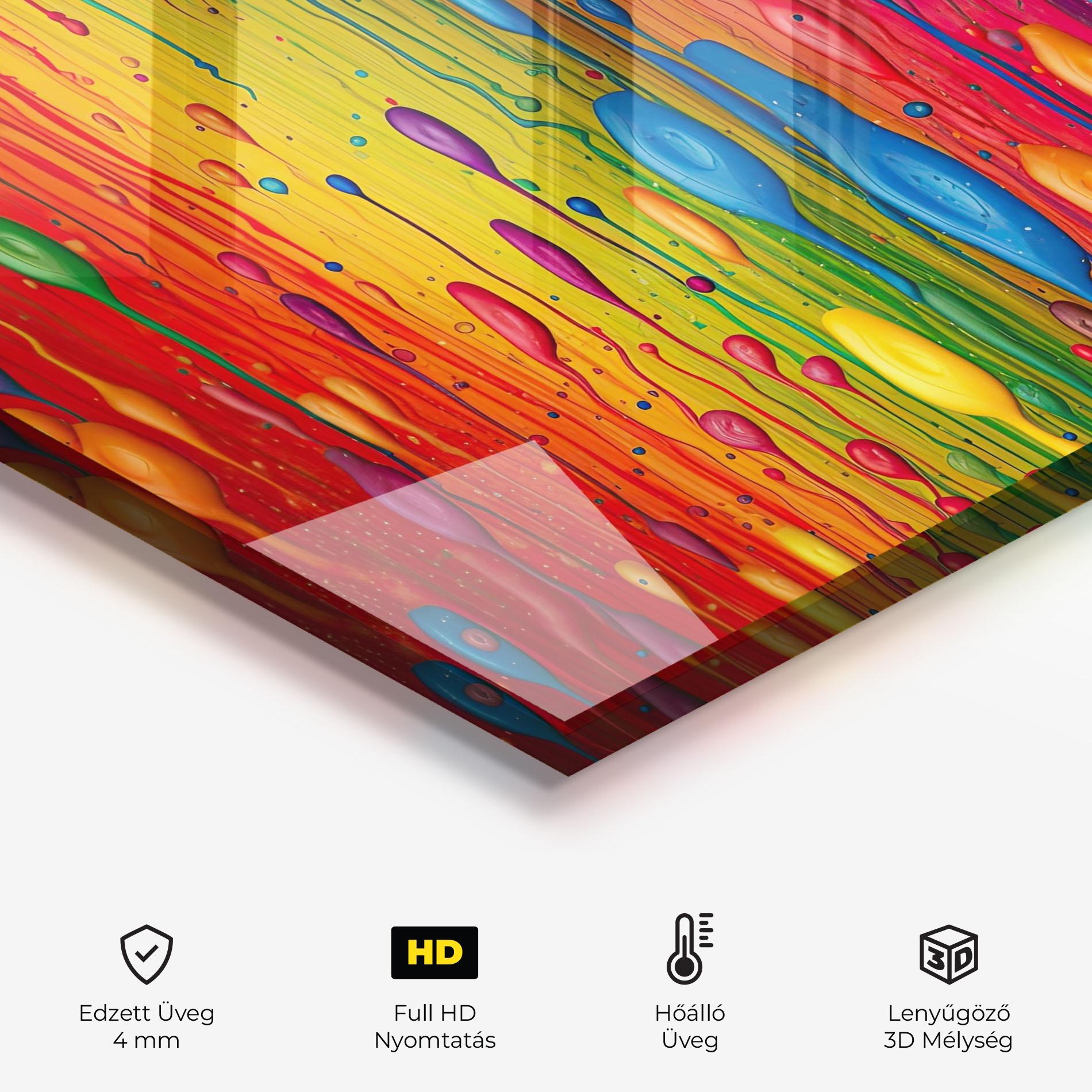 Konyhai üveg hátfal Abstract Rainbow Pattern mockup 2