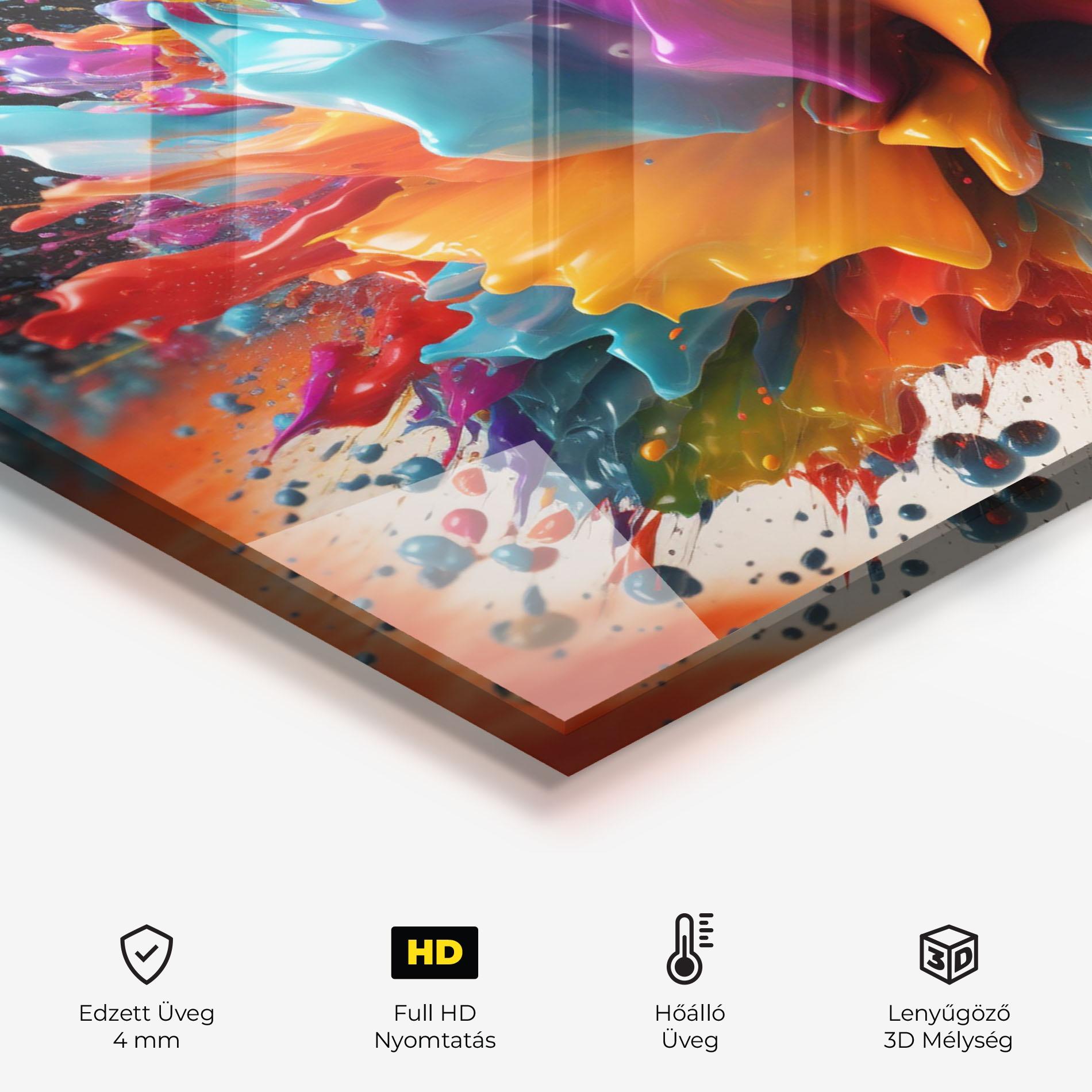 Konyhai üveg hátfal Abstract Splash mockup 2