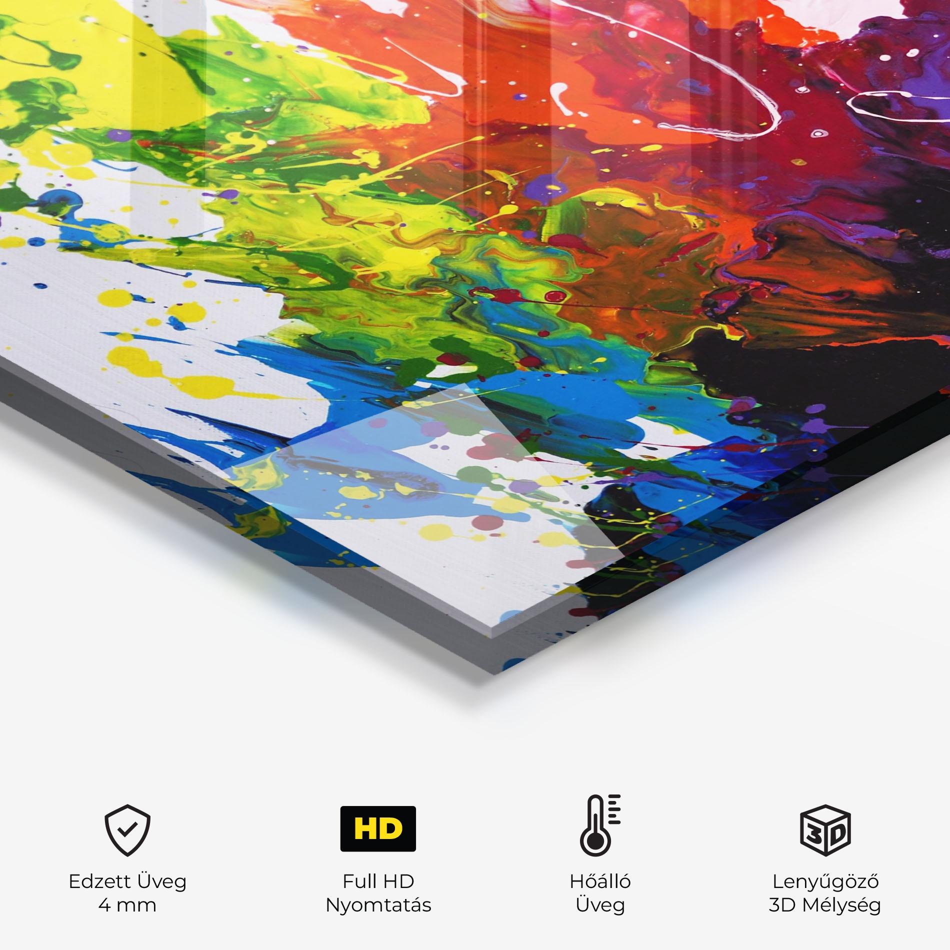 Konyhai üveg hátfal Blue Purple Exploding mockup 2