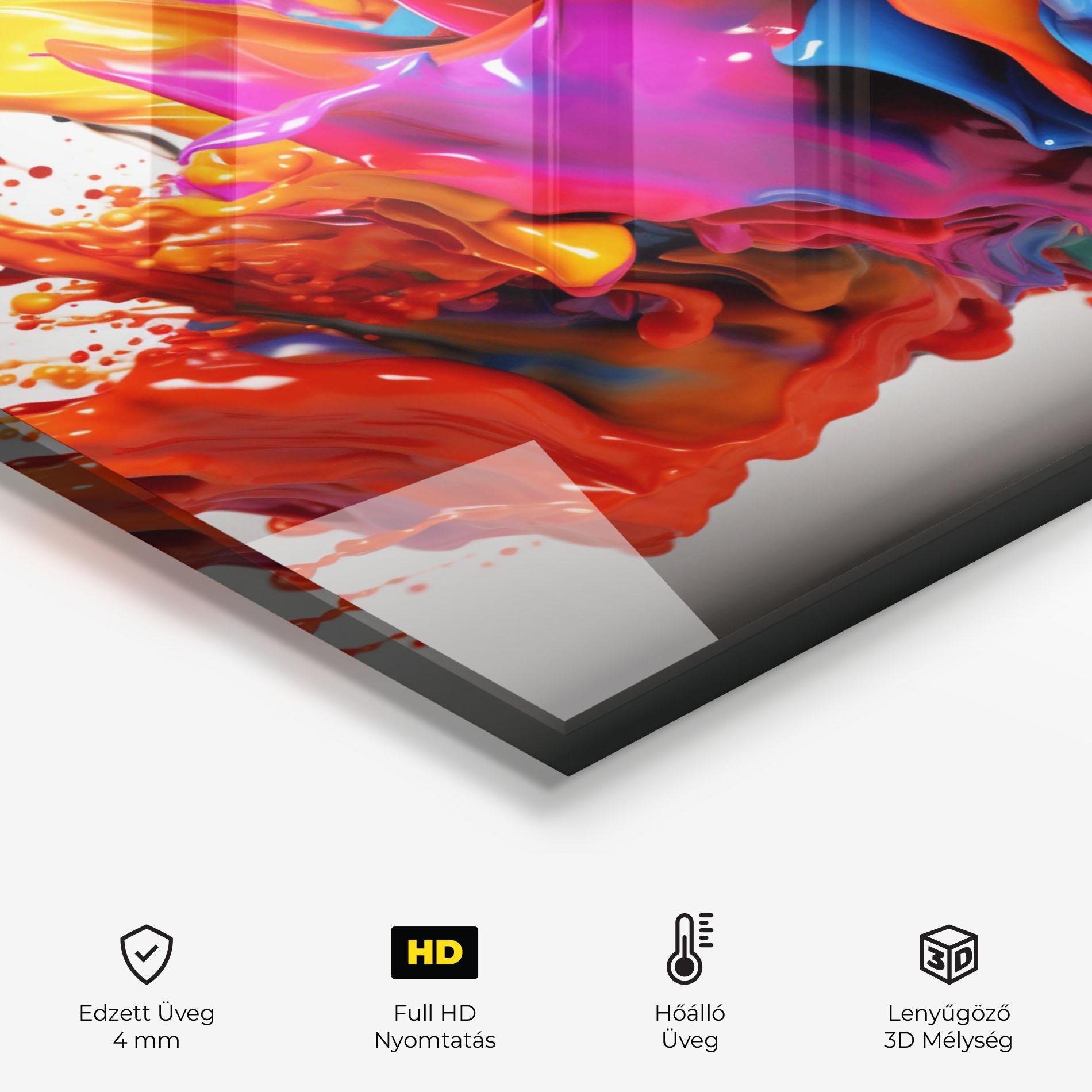 Konyhai üveg hátfal Blue Yellow Splash mockup 2