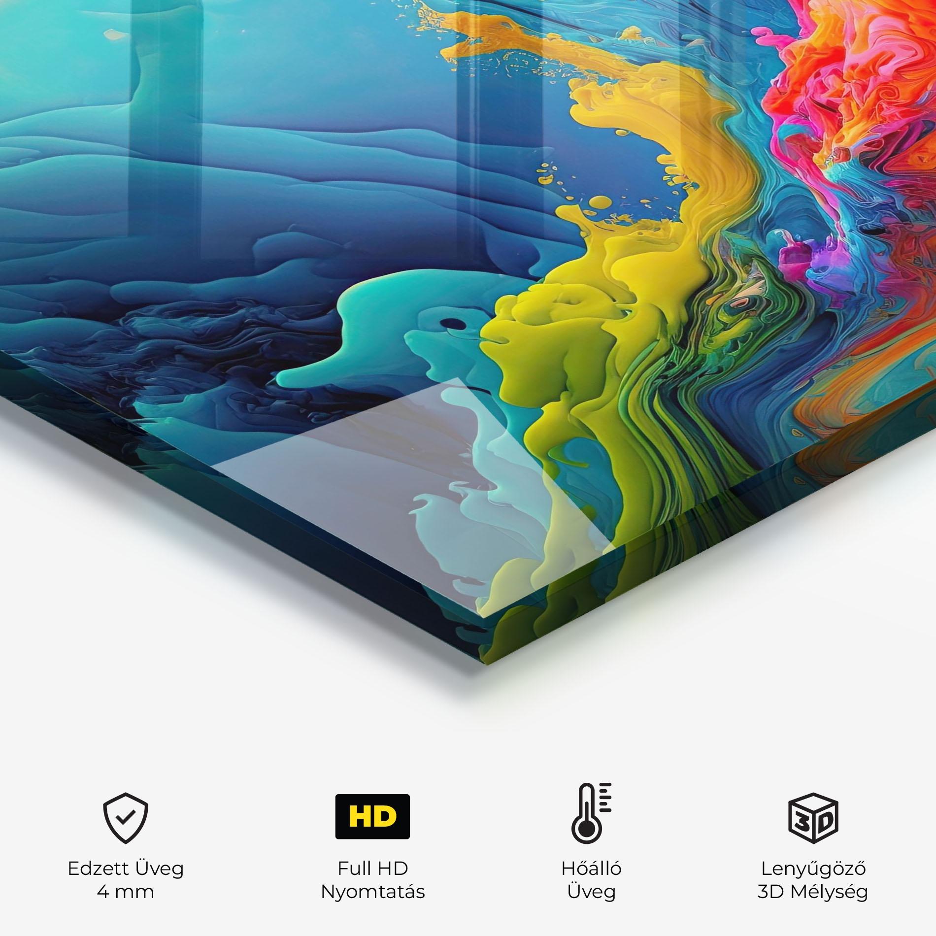 Konyhai üveg hátfal Color Floating mockup 2