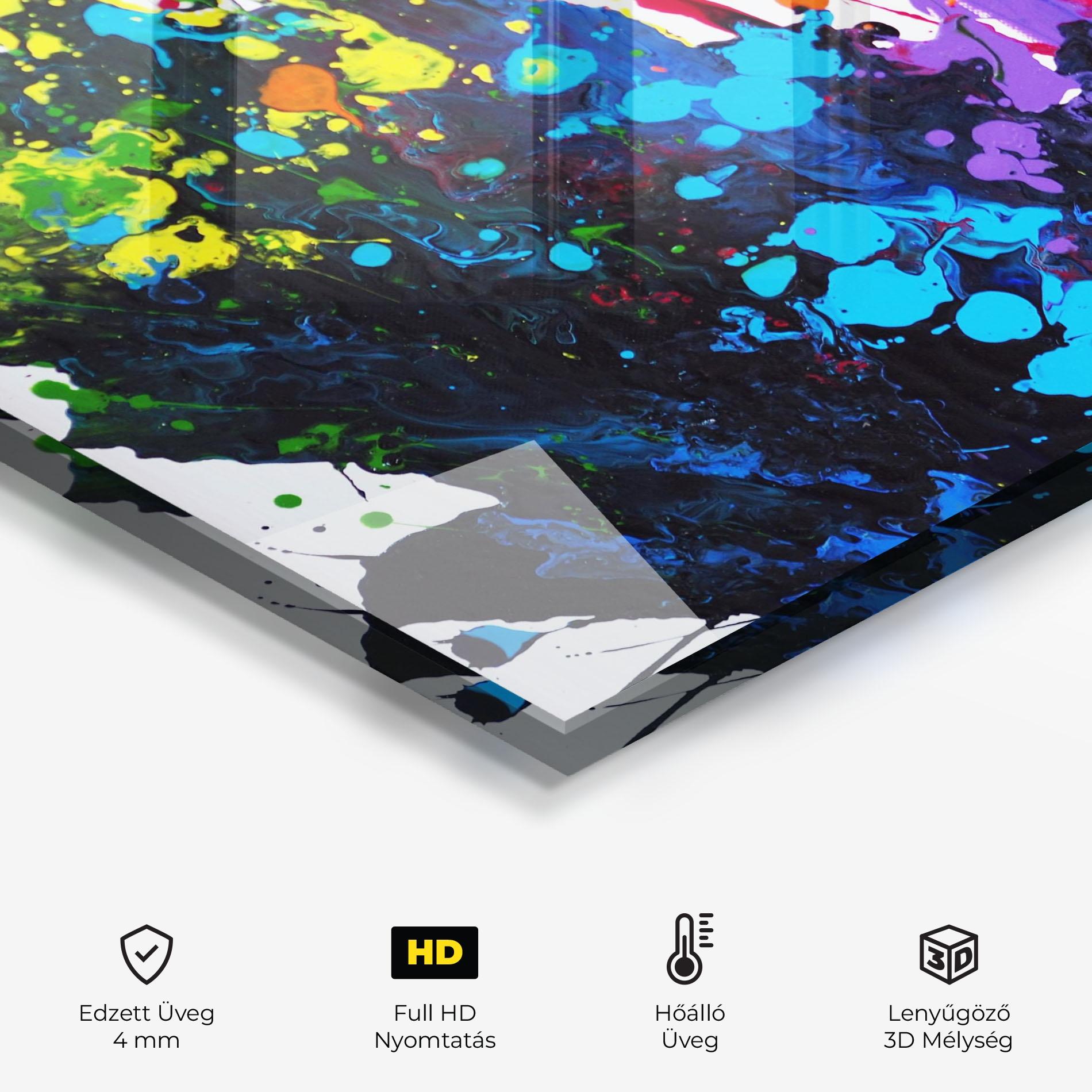 Konyhai üveg hátfal Color Splash 2d mockup 2