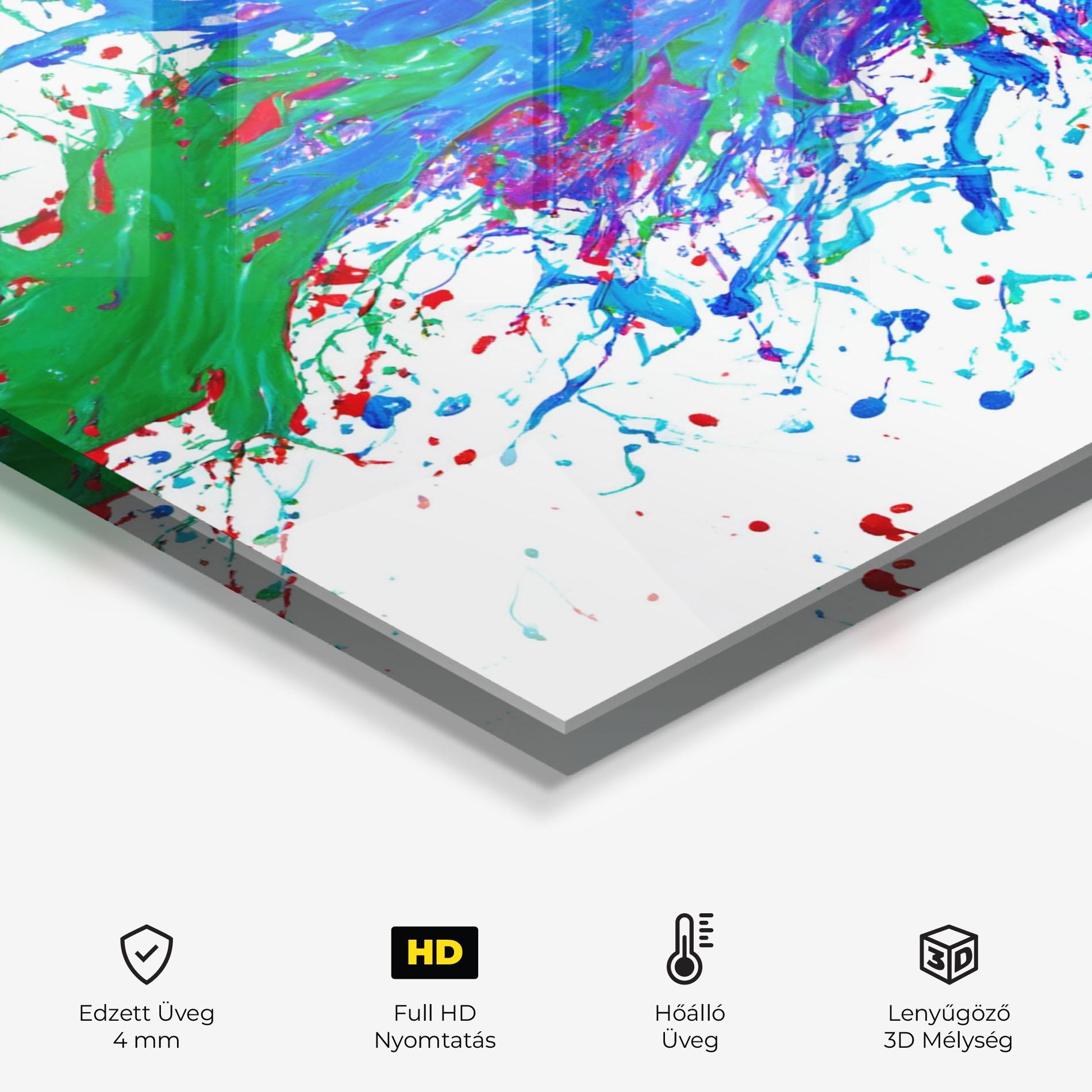 Konyhai üveg hátfal Colorful Blue Purple mockup 2