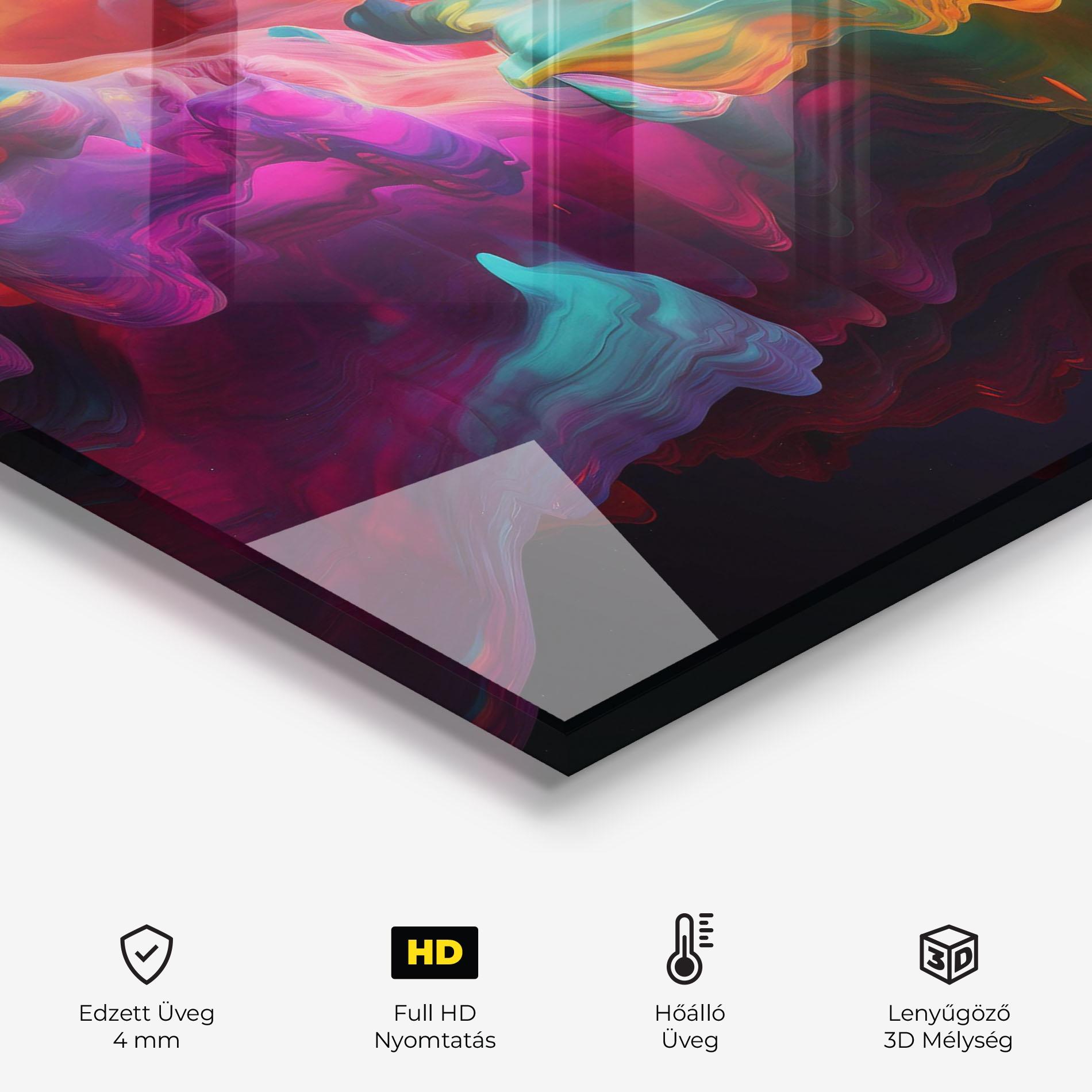 Konyhai üveg hátfal Colorful Smoke mockup 2