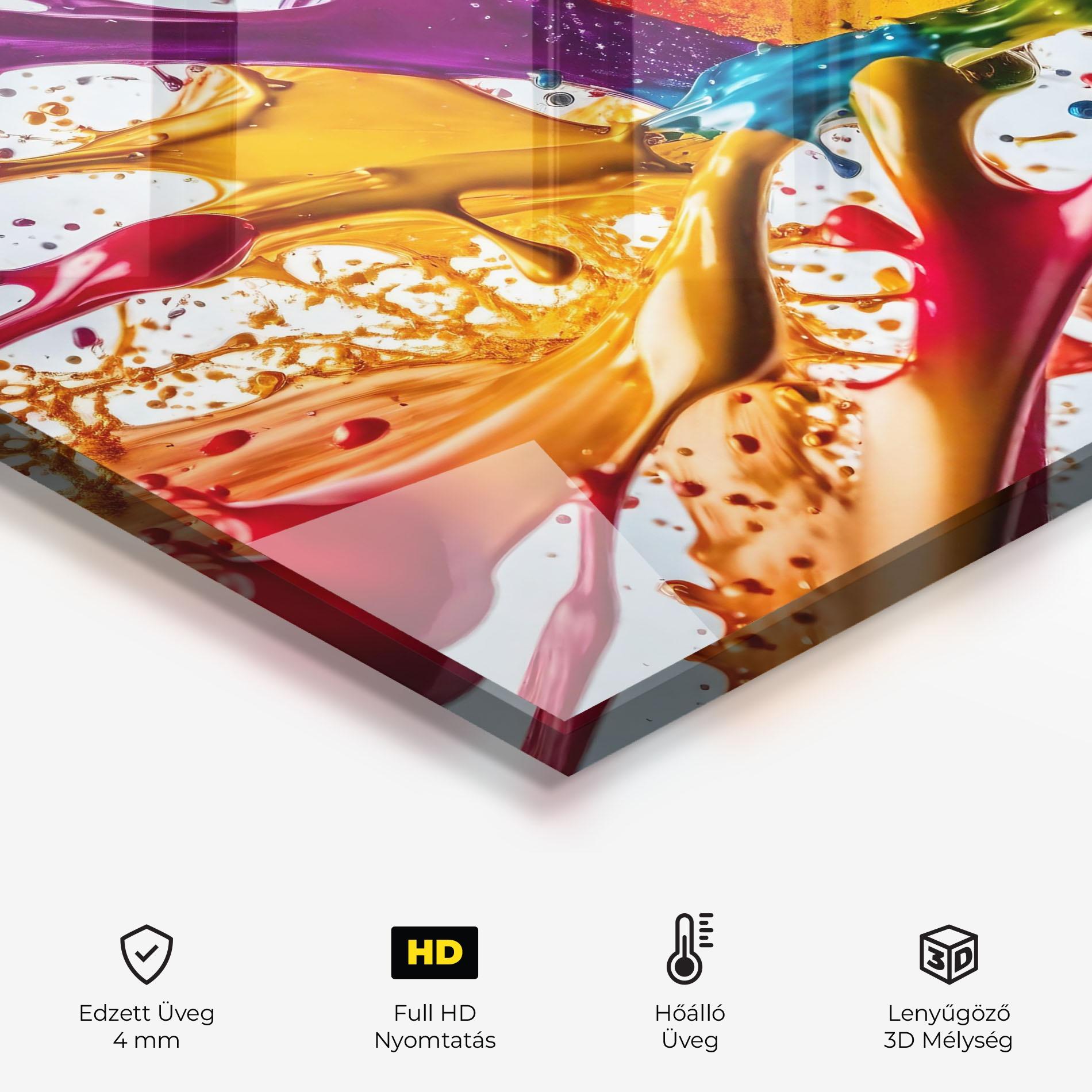 Konyhai üveg hátfal Colorful Yellow Rainbow mockup 2