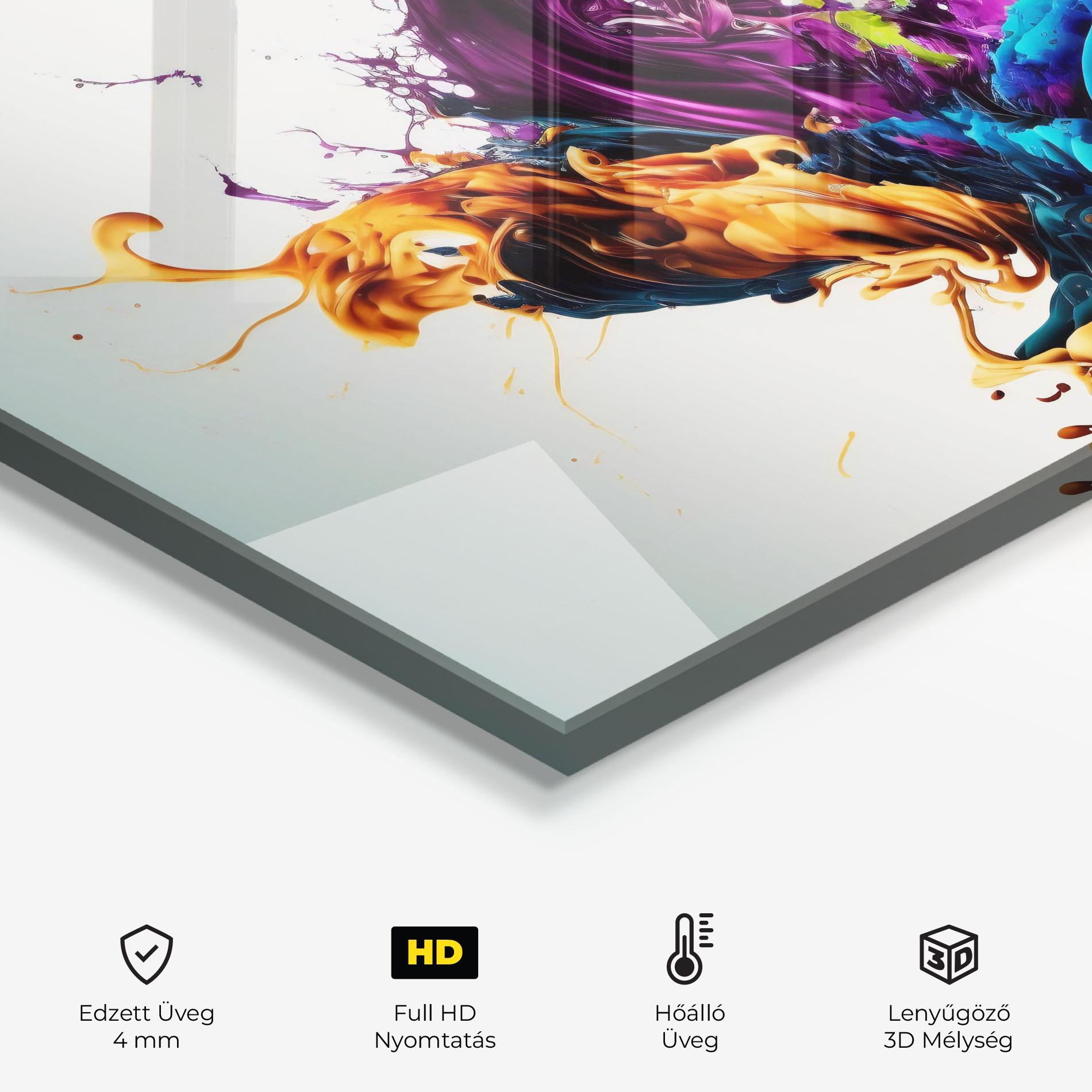 Konyhai üveg hátfal Dark Purple Splash mockup 2