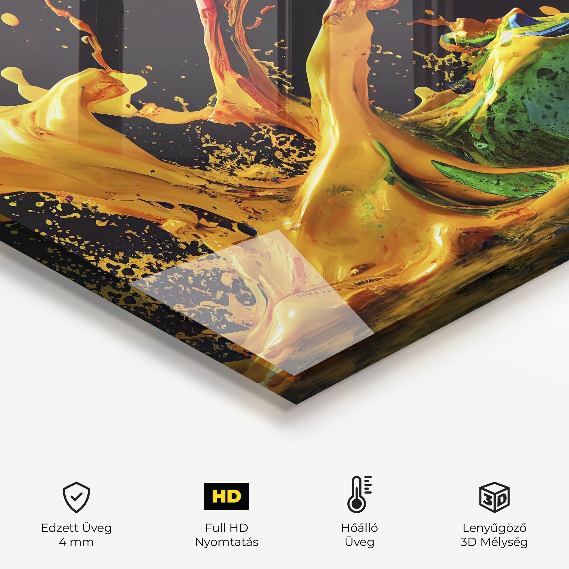 Konyhai üveg hátfal Floating Yellow Splay mockup 2