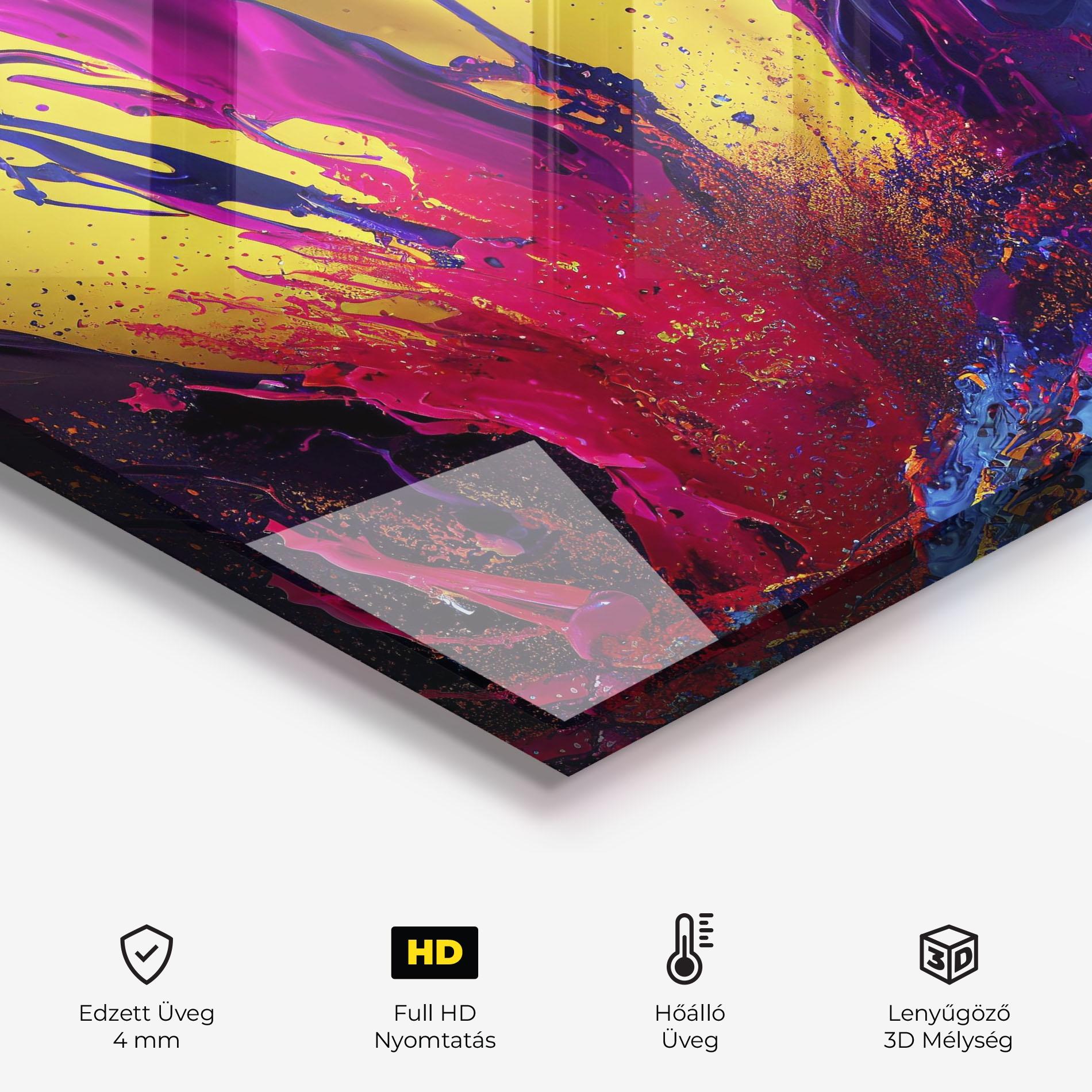 Konyhai üveg hátfal Purple And Blue Splash mockup 2