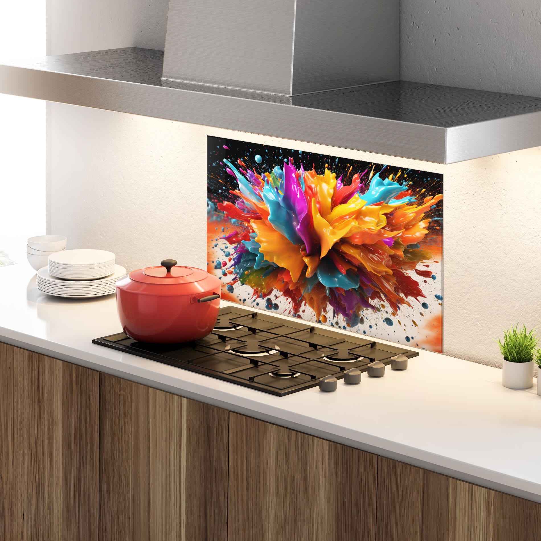 Konyhai üveg hátfal Abstract Splash mockup 4