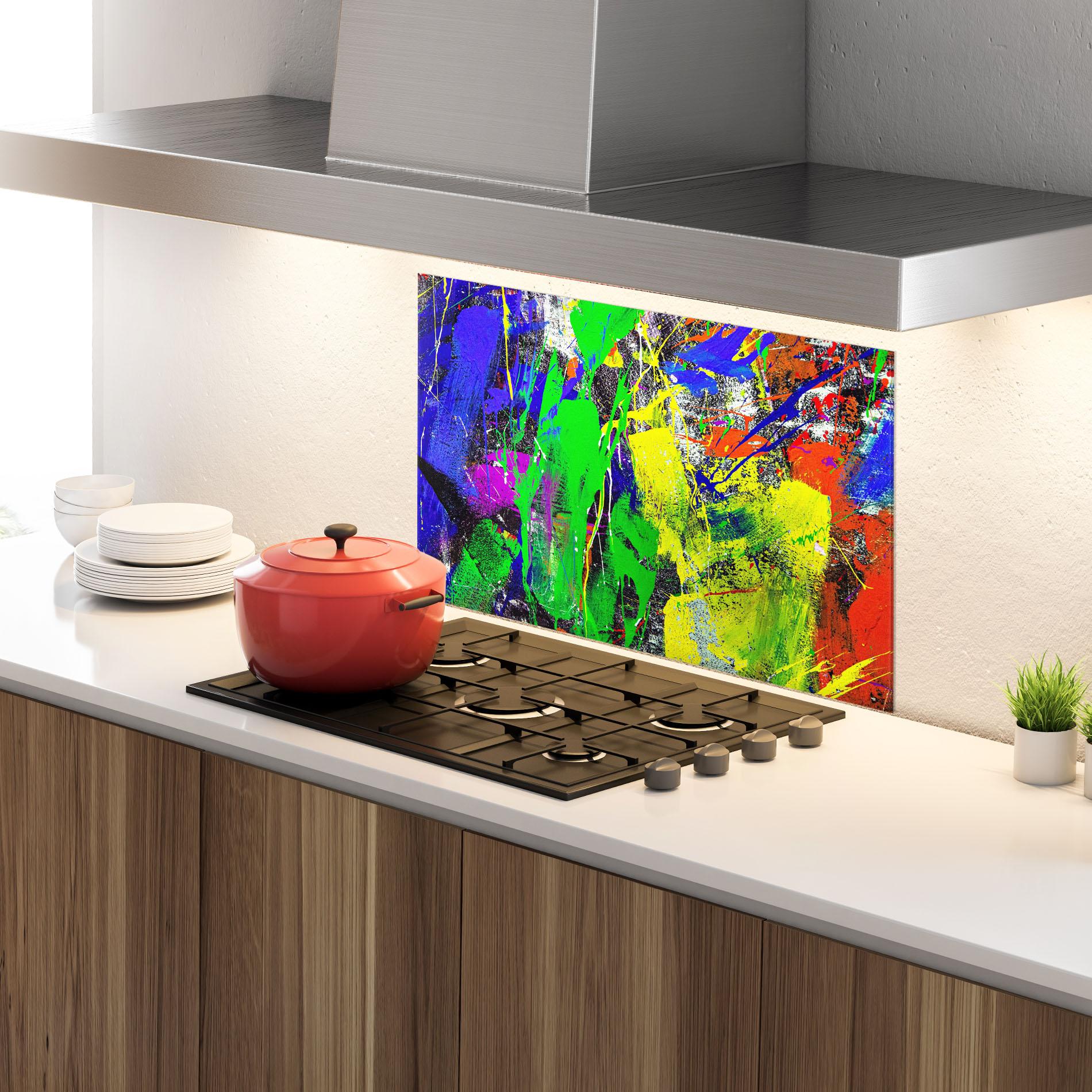 Konyhai üveg hátfal Color Mix Abstract mockup 4