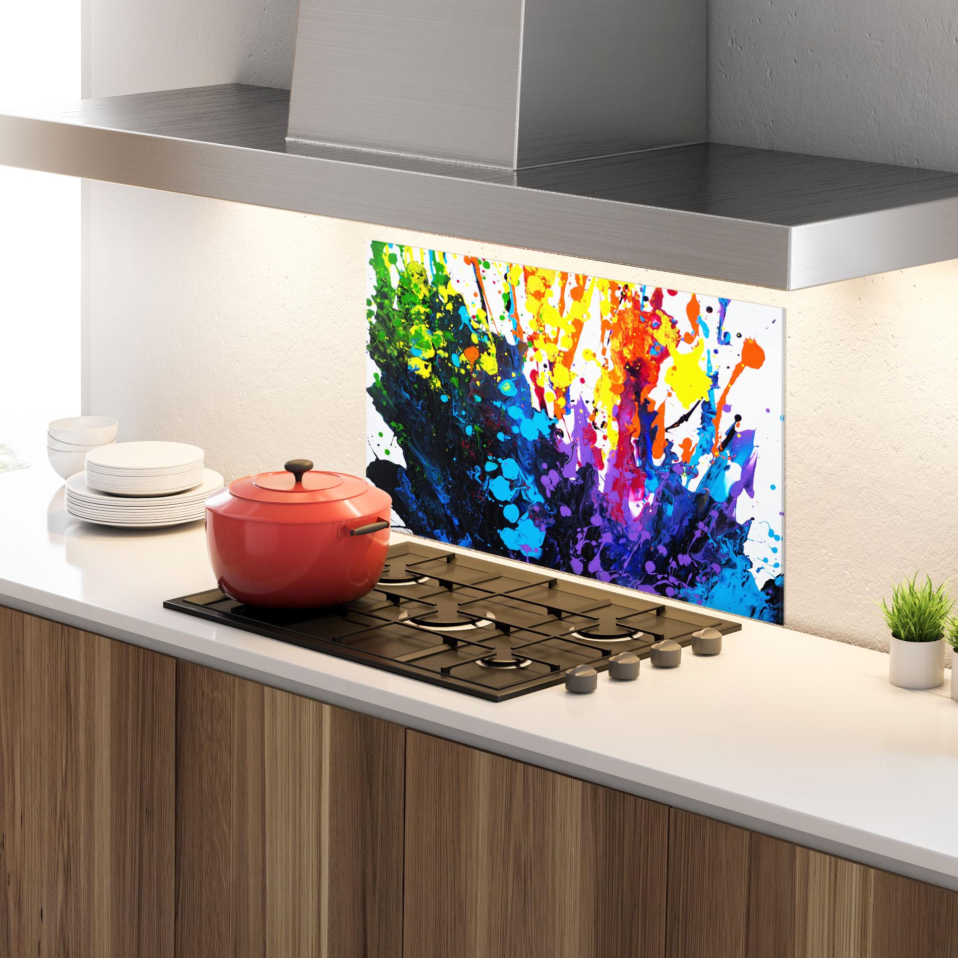 Konyhai üveg hátfal Color Splash 2d mockup 4