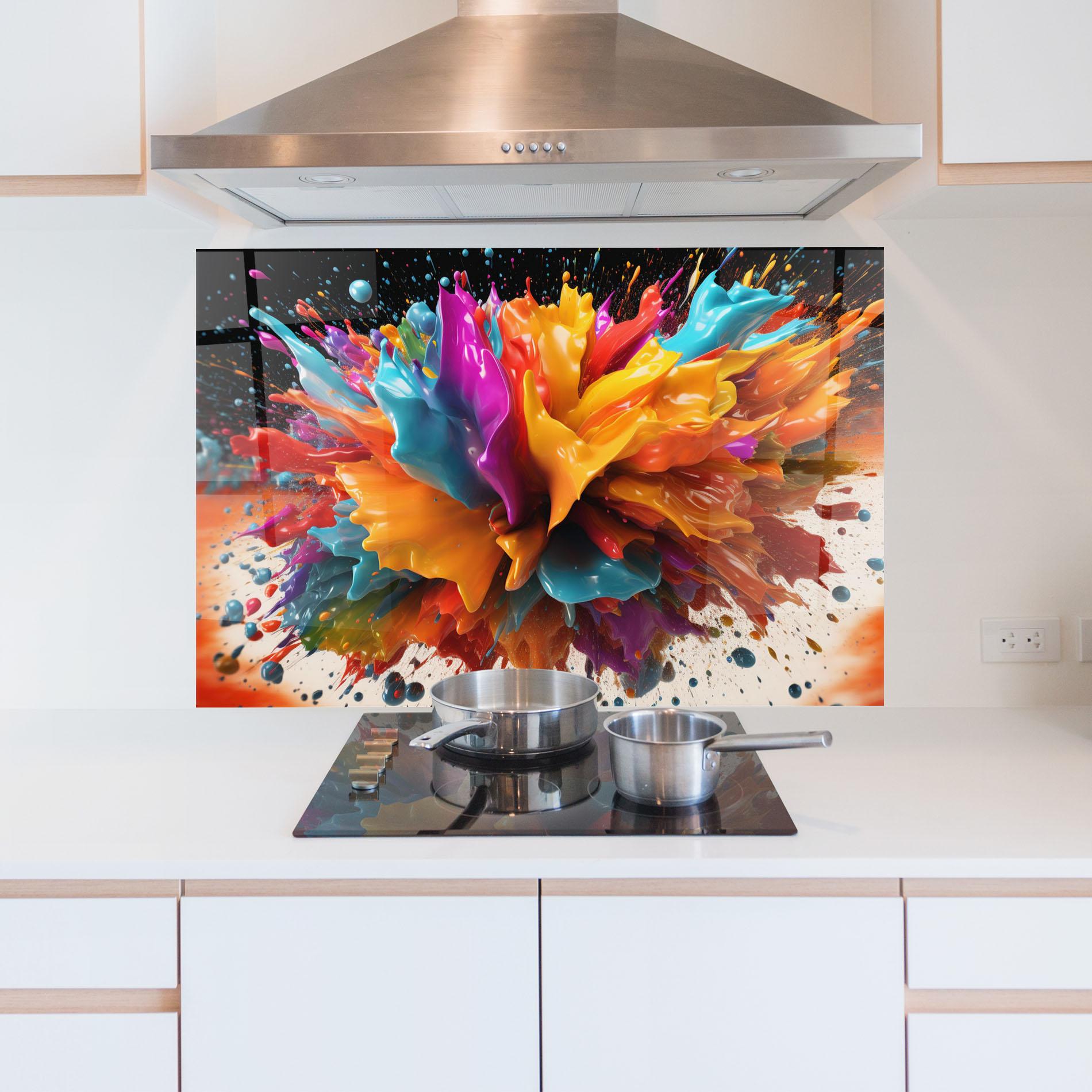 Konyhai üveg hátfal Abstract Splash mockup 5