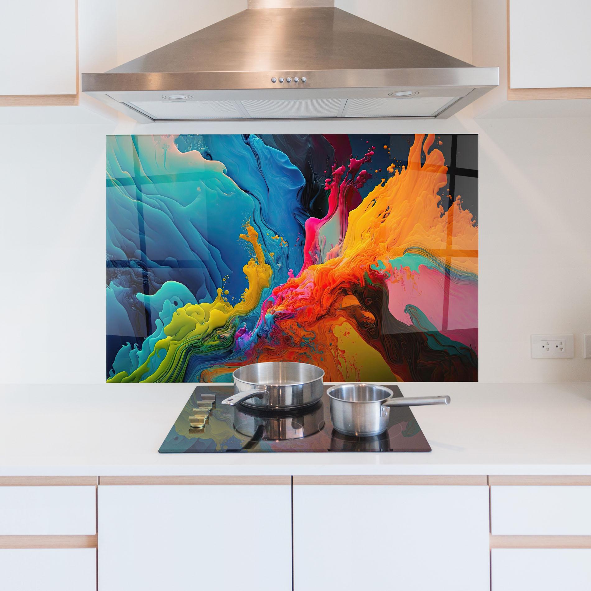 Konyhai üveg hátfal Color Floating mockup 5