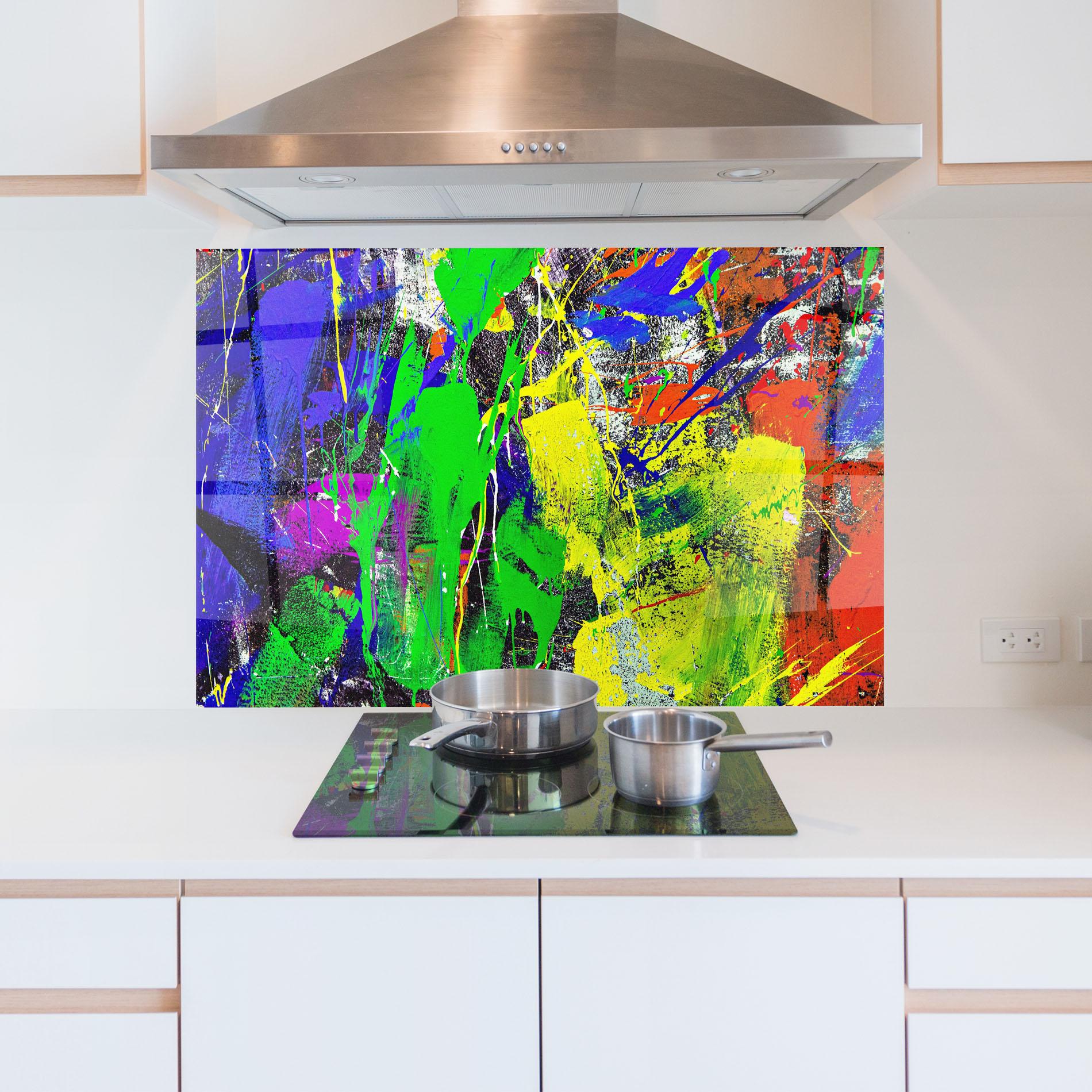 Konyhai üveg hátfal Color Mix Abstract mockup 5