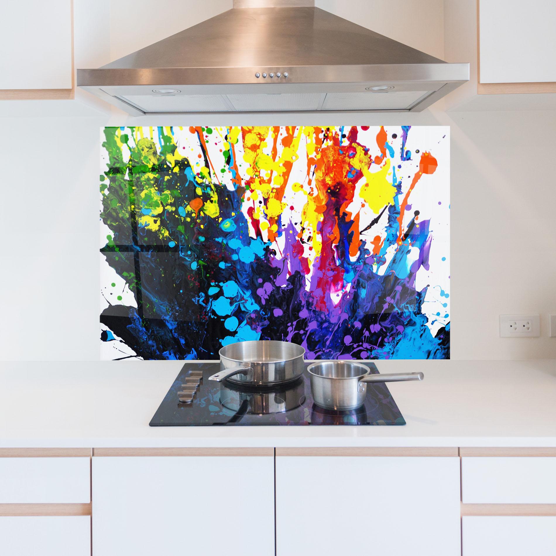 Konyhai üveg hátfal Color Splash 2d mockup 5