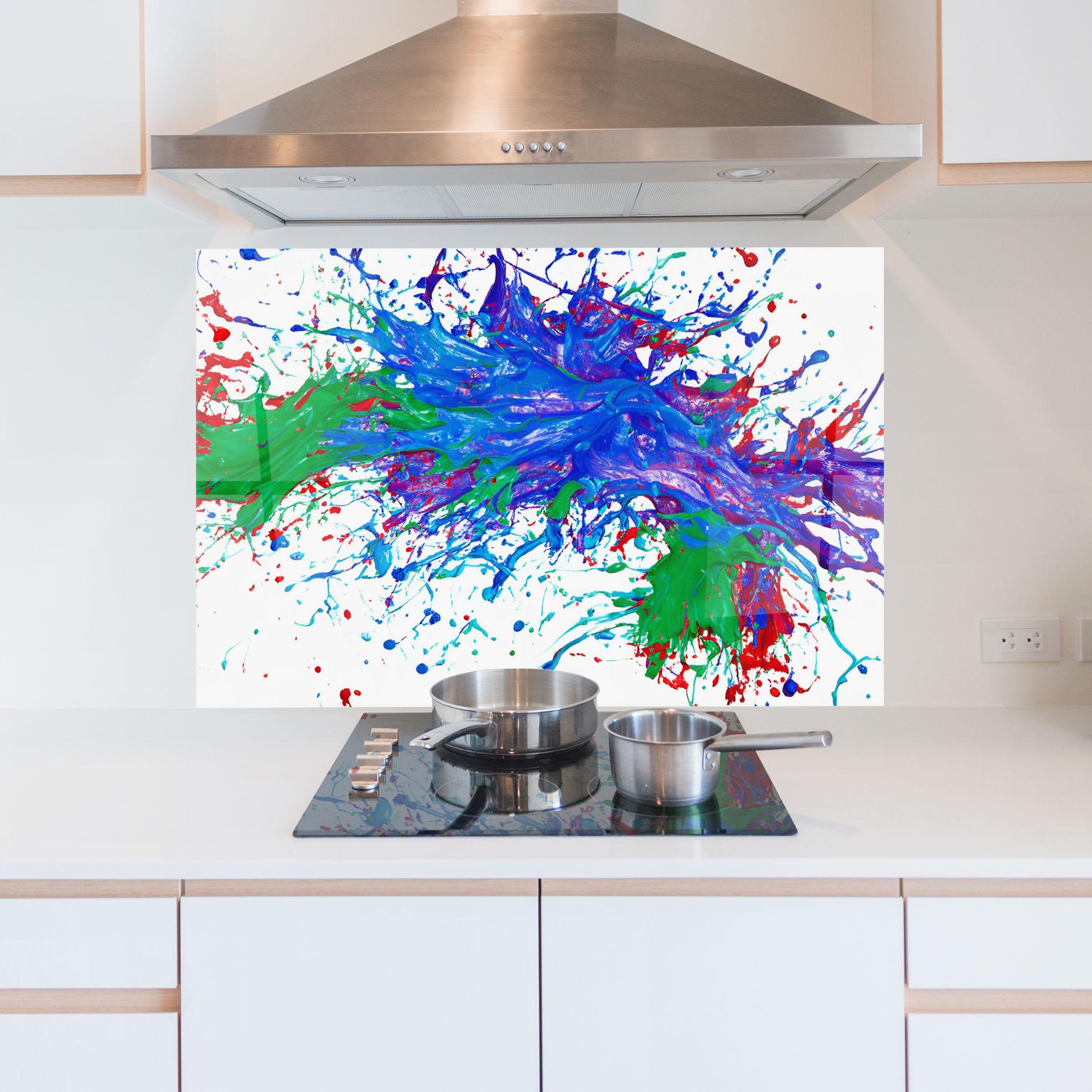 Konyhai üveg hátfal Colorful Blue Purple mockup 5