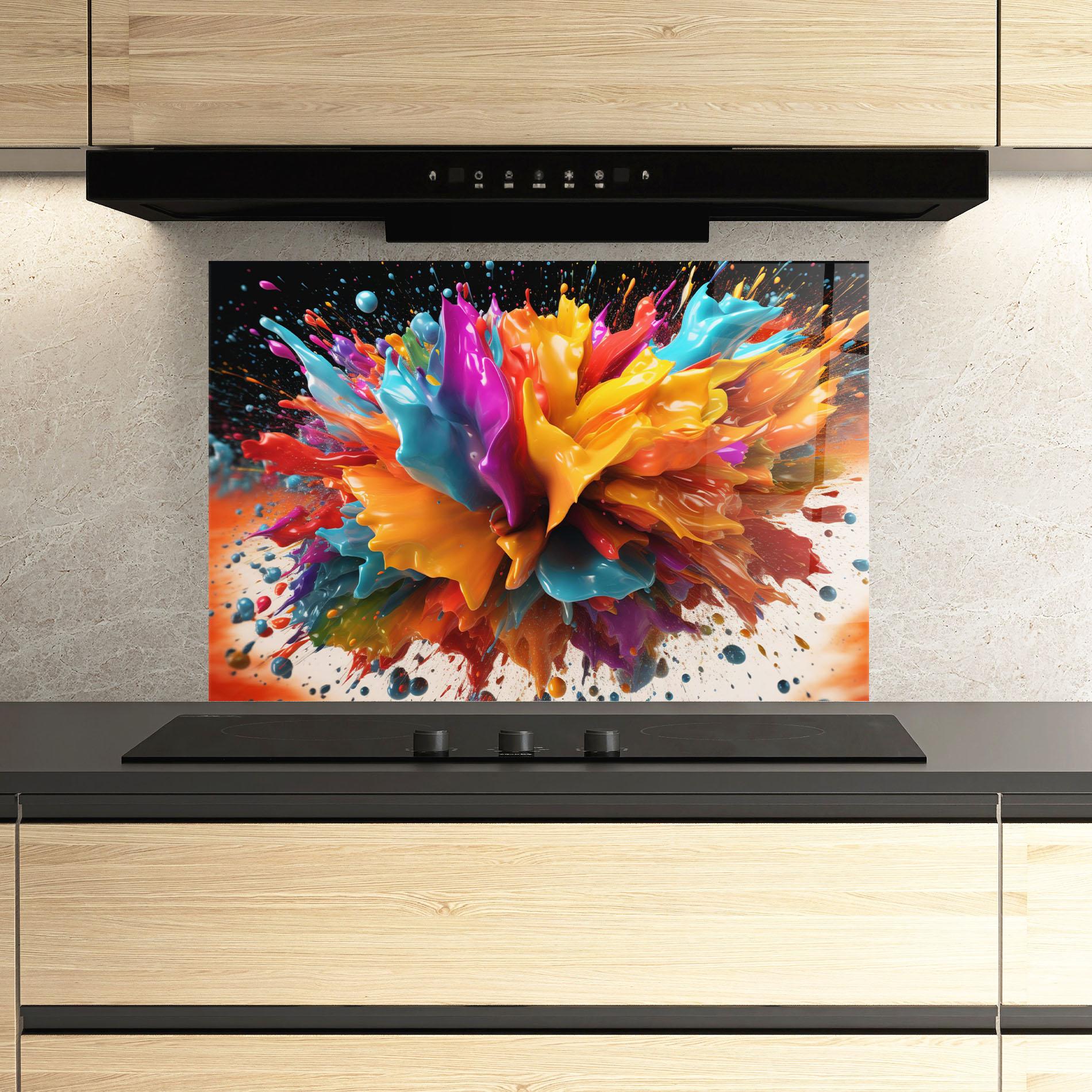 Konyhai üveg hátfal Abstract Splash mockup 3